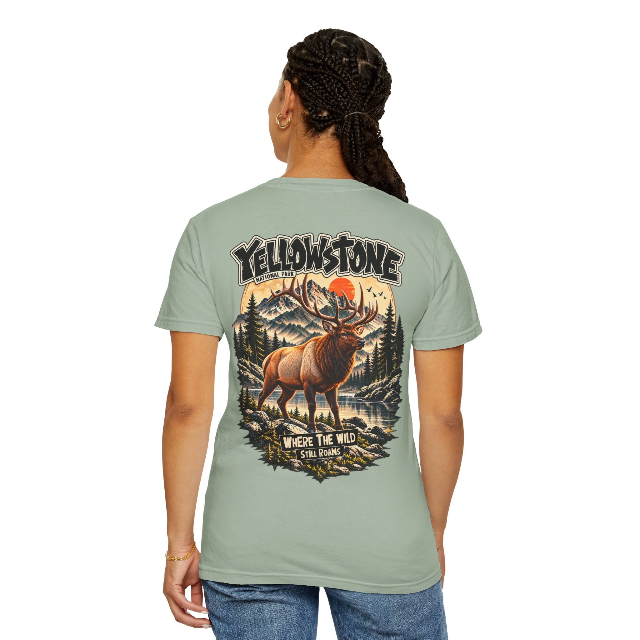 Yellowstone Elk – Where the Wild Still Roams T-Shirt Model1