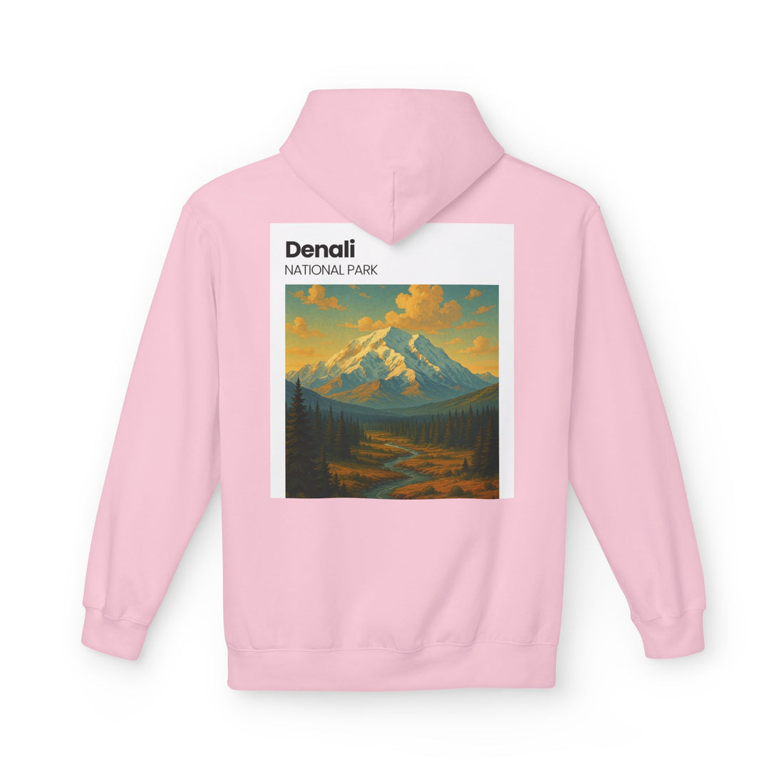 Mini Sunset Surf Patch Hoodie | Palm Tree Beach Graphic, White Chest Print