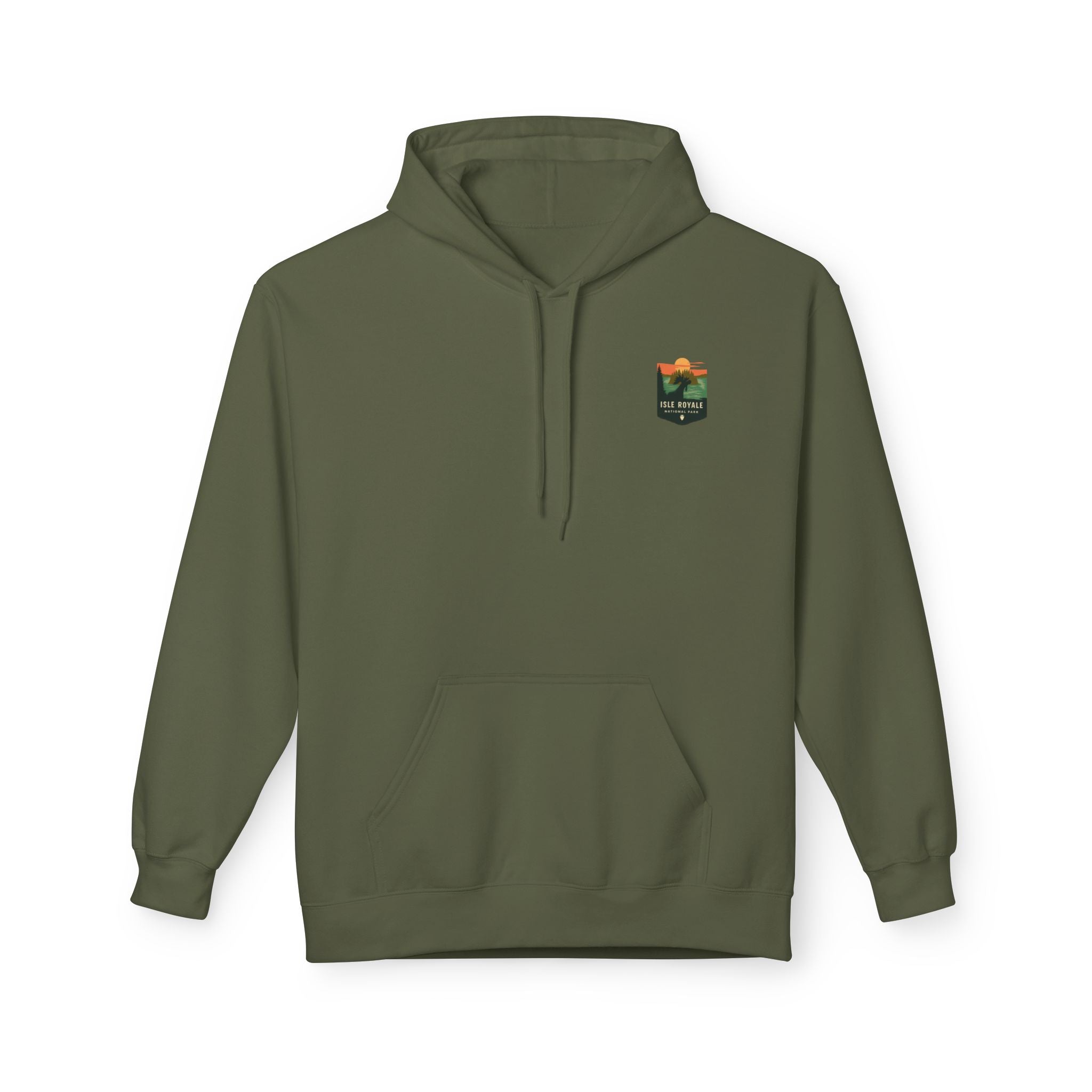 Mountain Sunset Badge Hoodie | Minimal Outdoor Patch Design