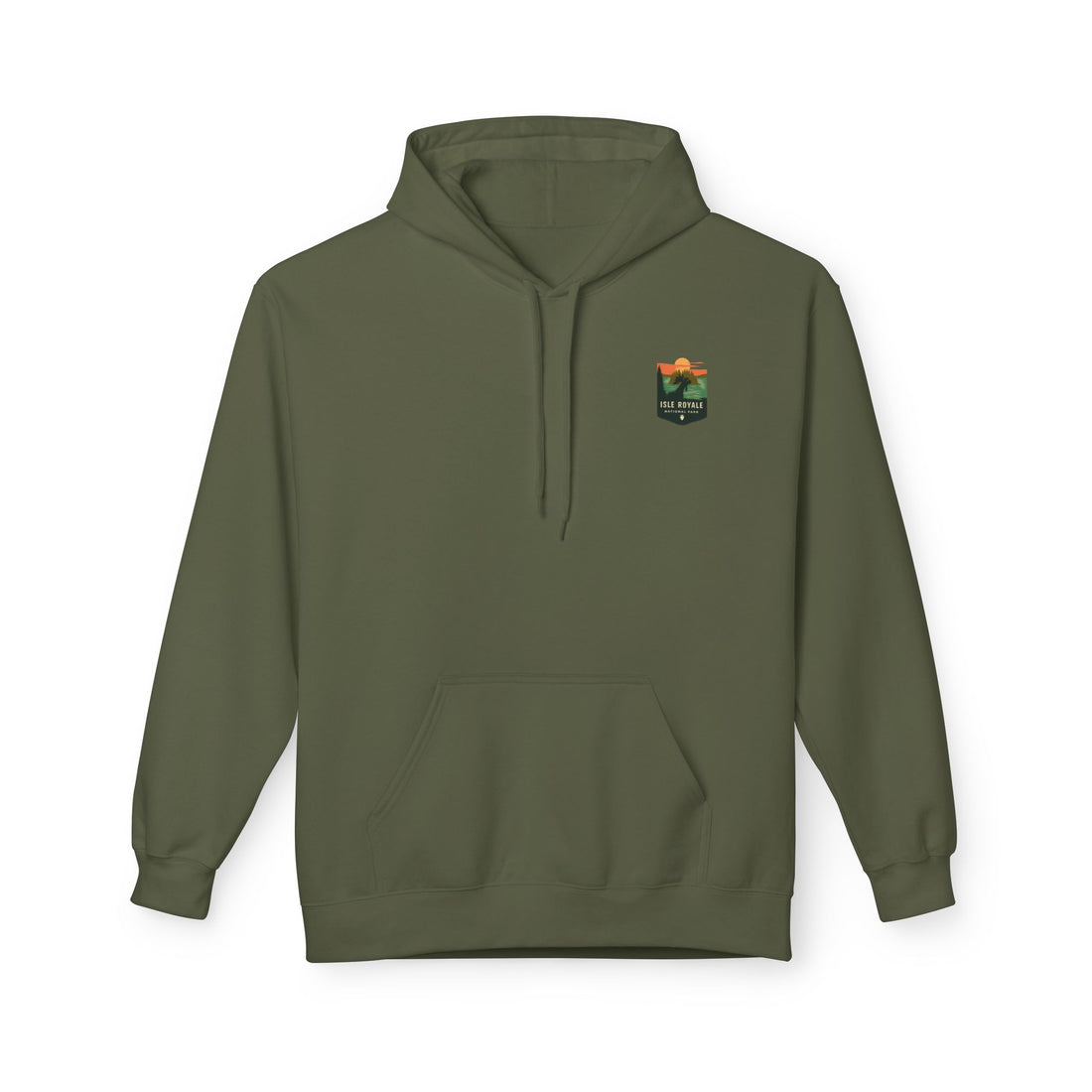 Mountain Sunset Badge Hoodie | Minimal Outdoor Patch Design