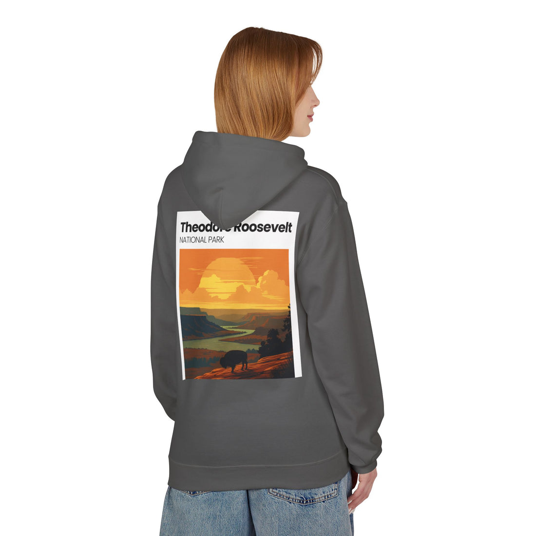 Theodore Roosevelt National Park Hoodie | Vintage Sunset Landscape