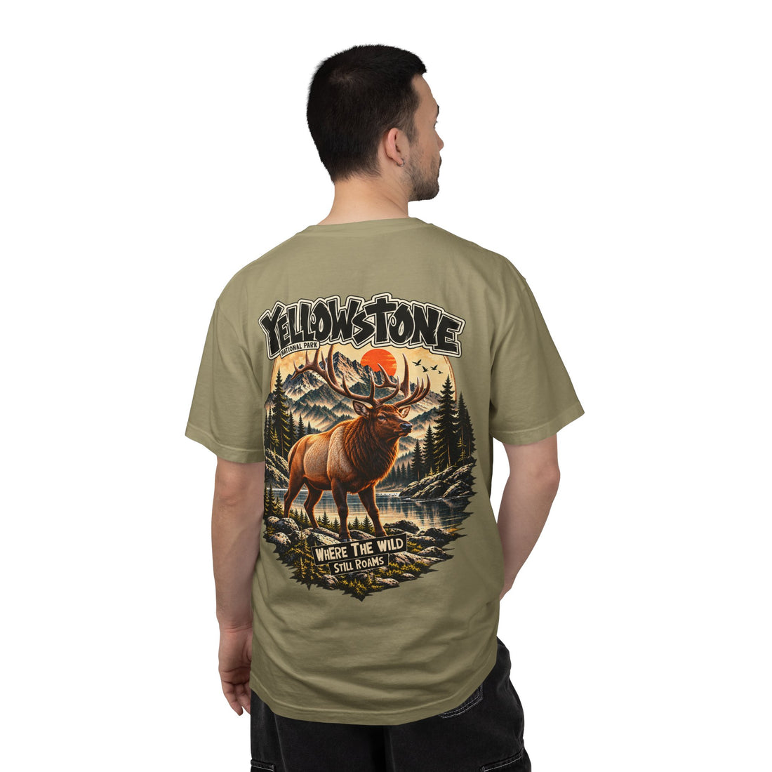 Yellowstone Elk – Where the Wild Still Roams T-Shirt Model1