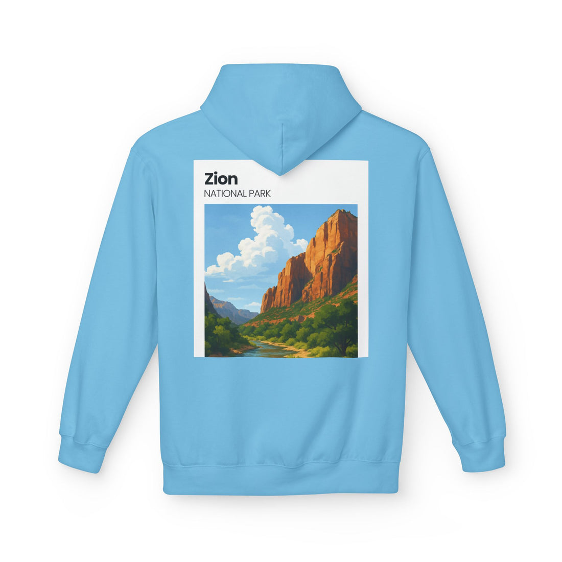 Zion National Park landscape Hoodie | Scenic Canyon Poster back print