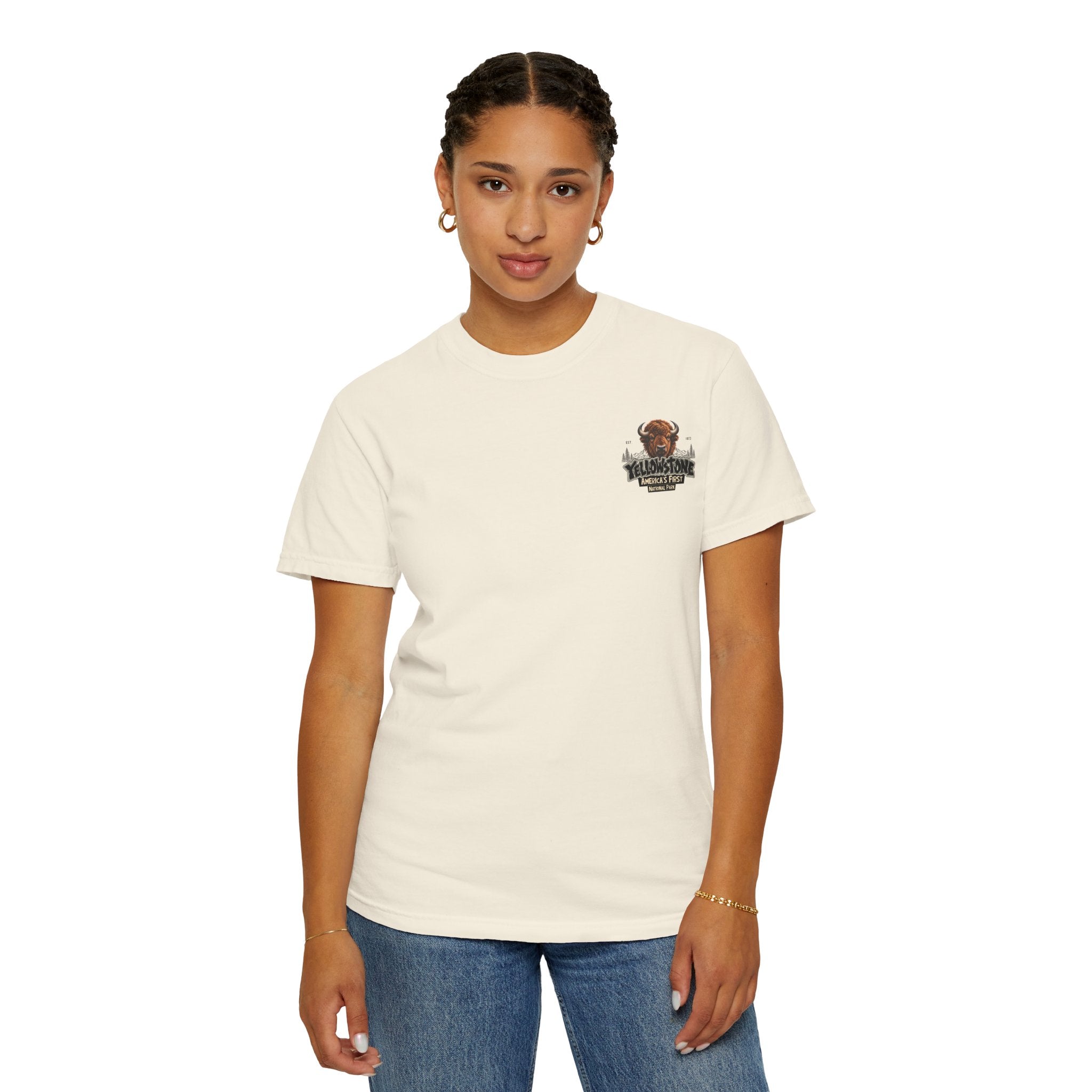 Yellowstone Bison – Where the Wild Still Roams T-Shirt Model1