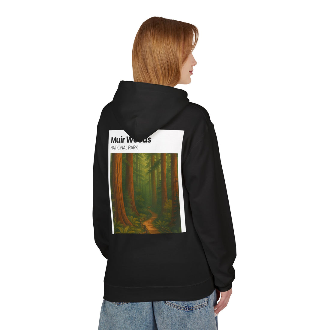 Muir Woods National Park Forest Path Hoodie | Vintage Nature Poster