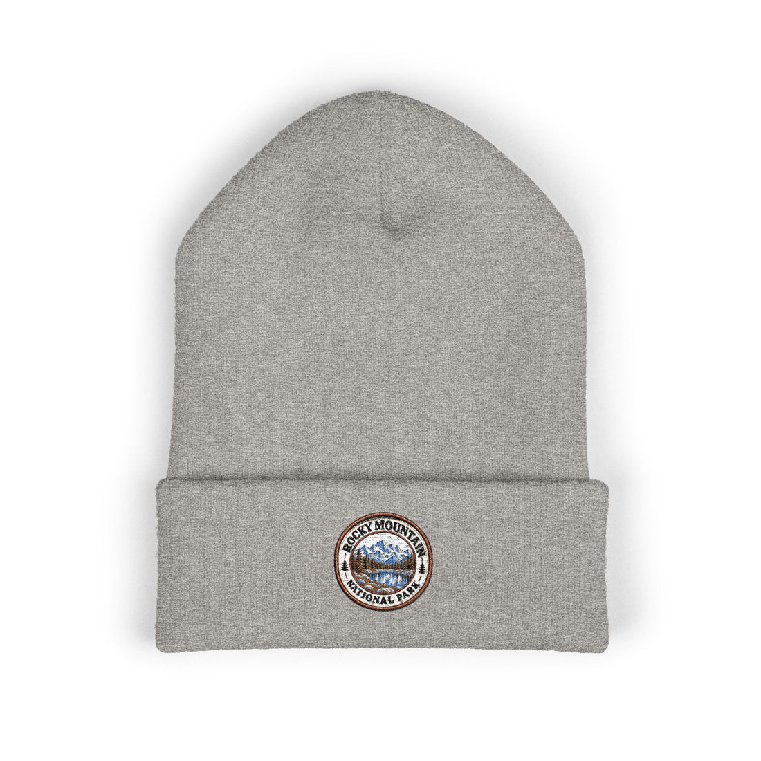 Rocky Mountain National Park Alpine Lake Beanie Round Logo