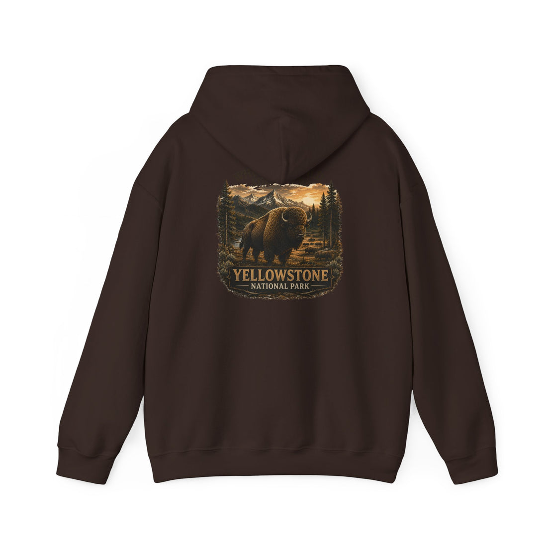 Yellowstone Bison Round Badge Hoodie