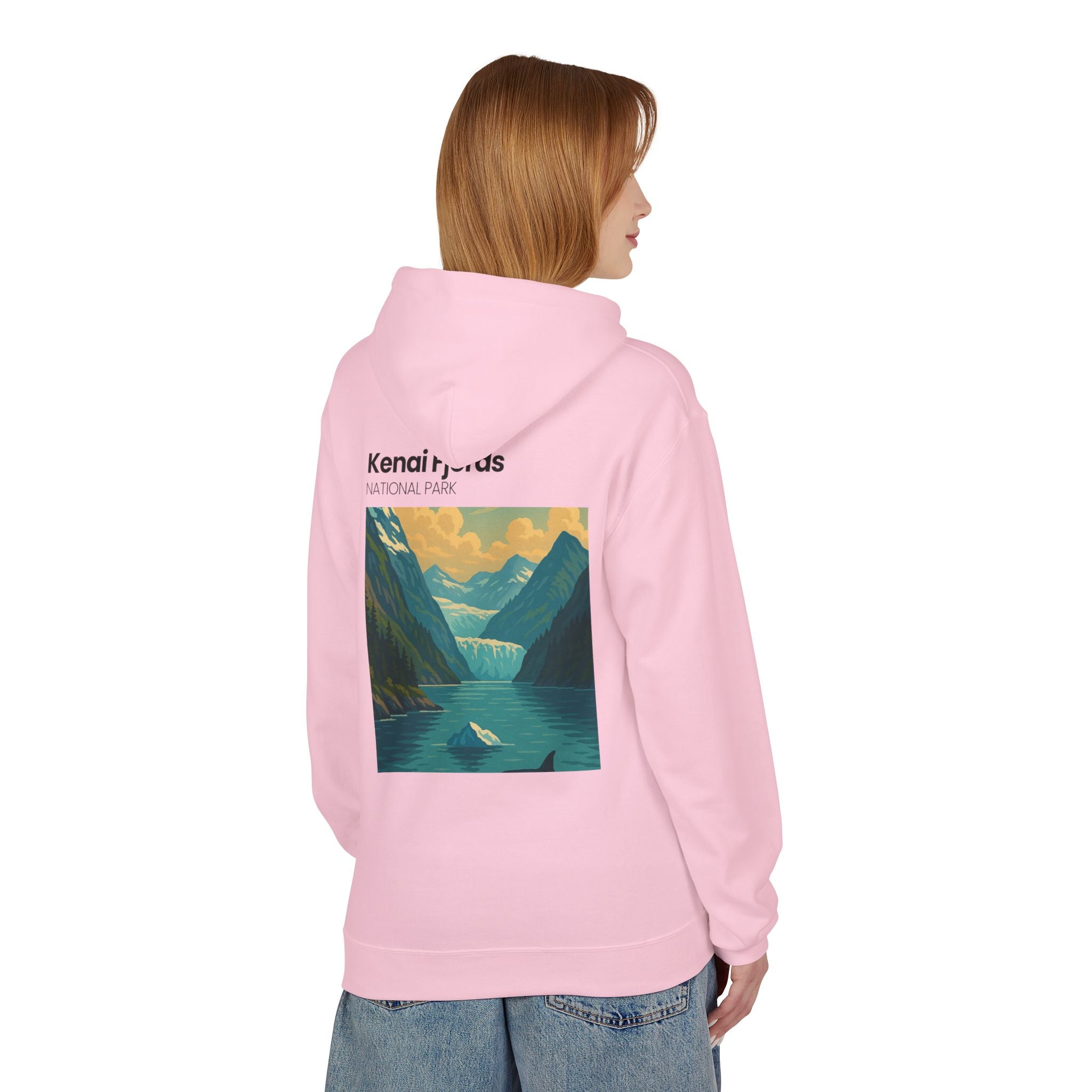 Kenai Fjords National Park landscape Hoodie | Alaska fjord vintage poster