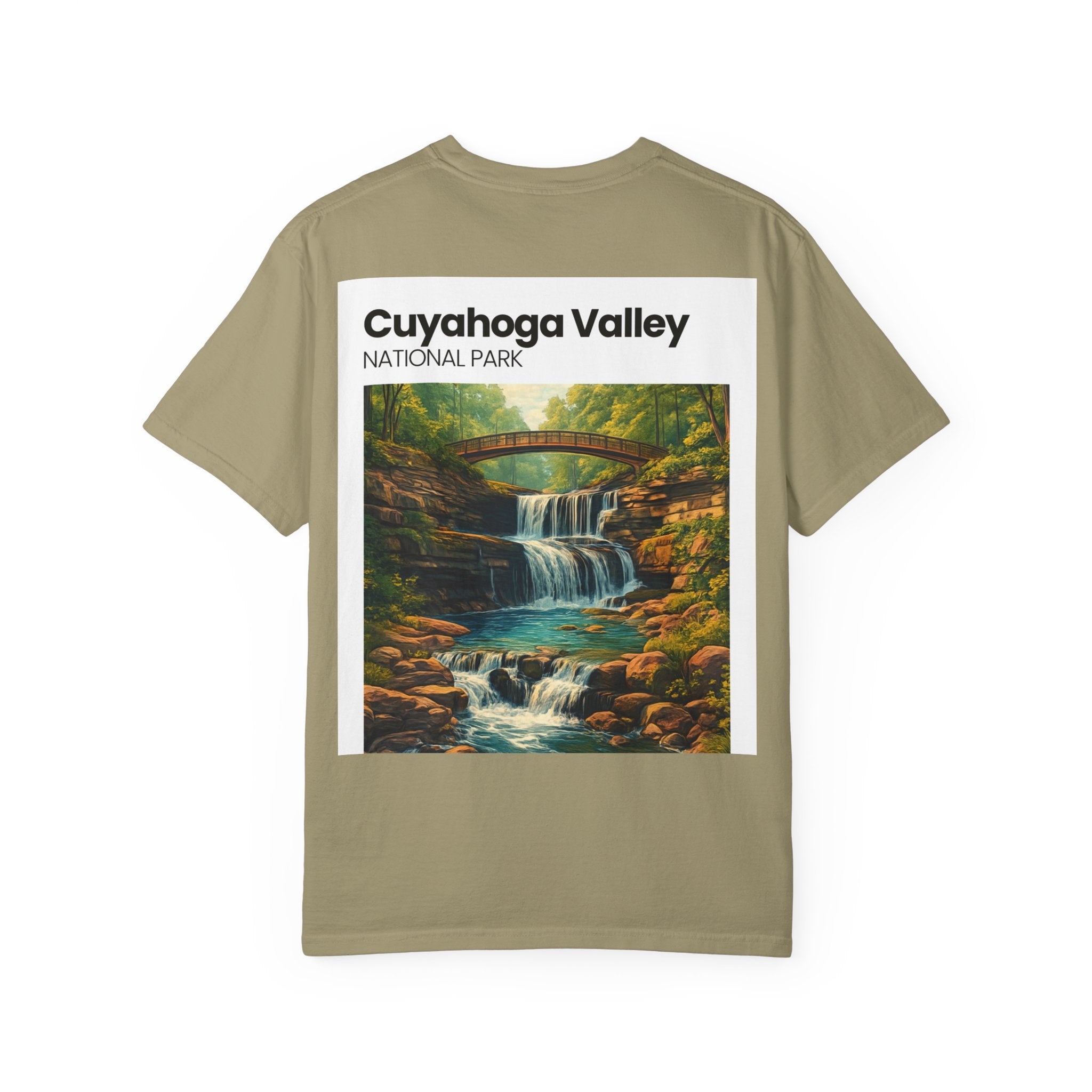 Cuyahoga Valley Waterfall Illustration T-Shirt | National Park Landscape