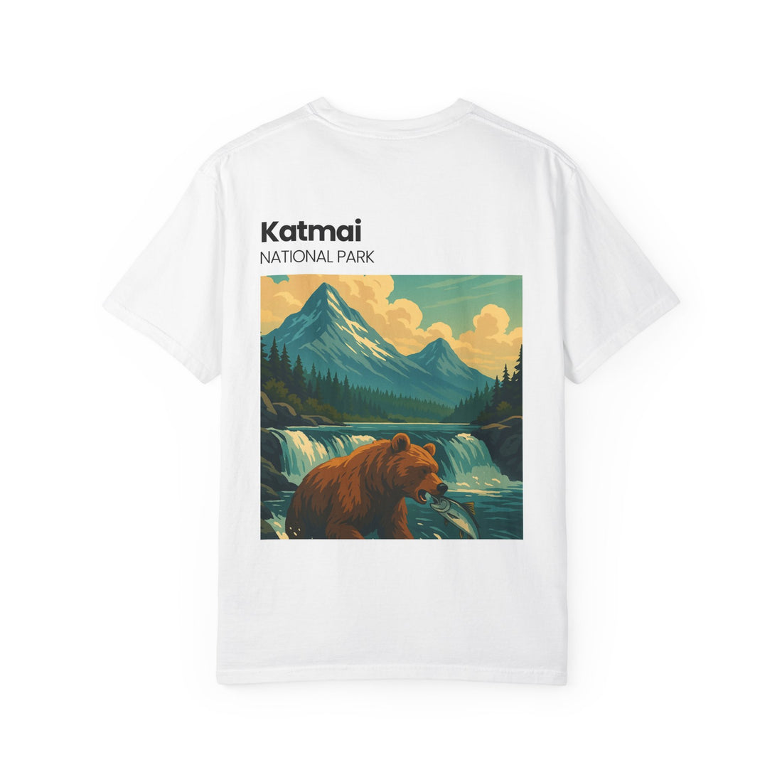 Katmai National Park Bear Illustration T-shirt | Mountain River Nature Tee
