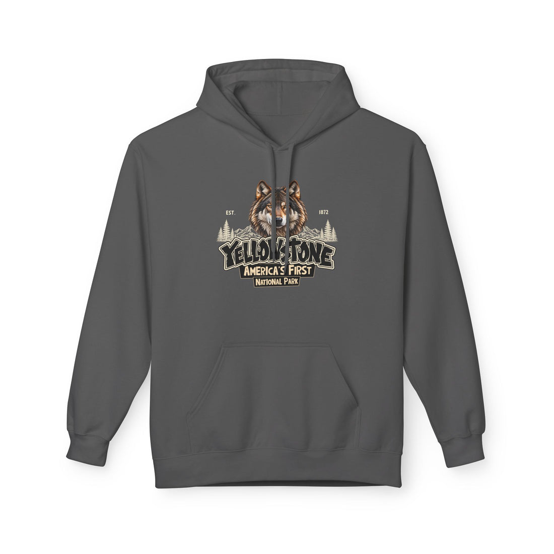 Yellowstone Wolf – Where the Wild Still Roams Hoodie Model1