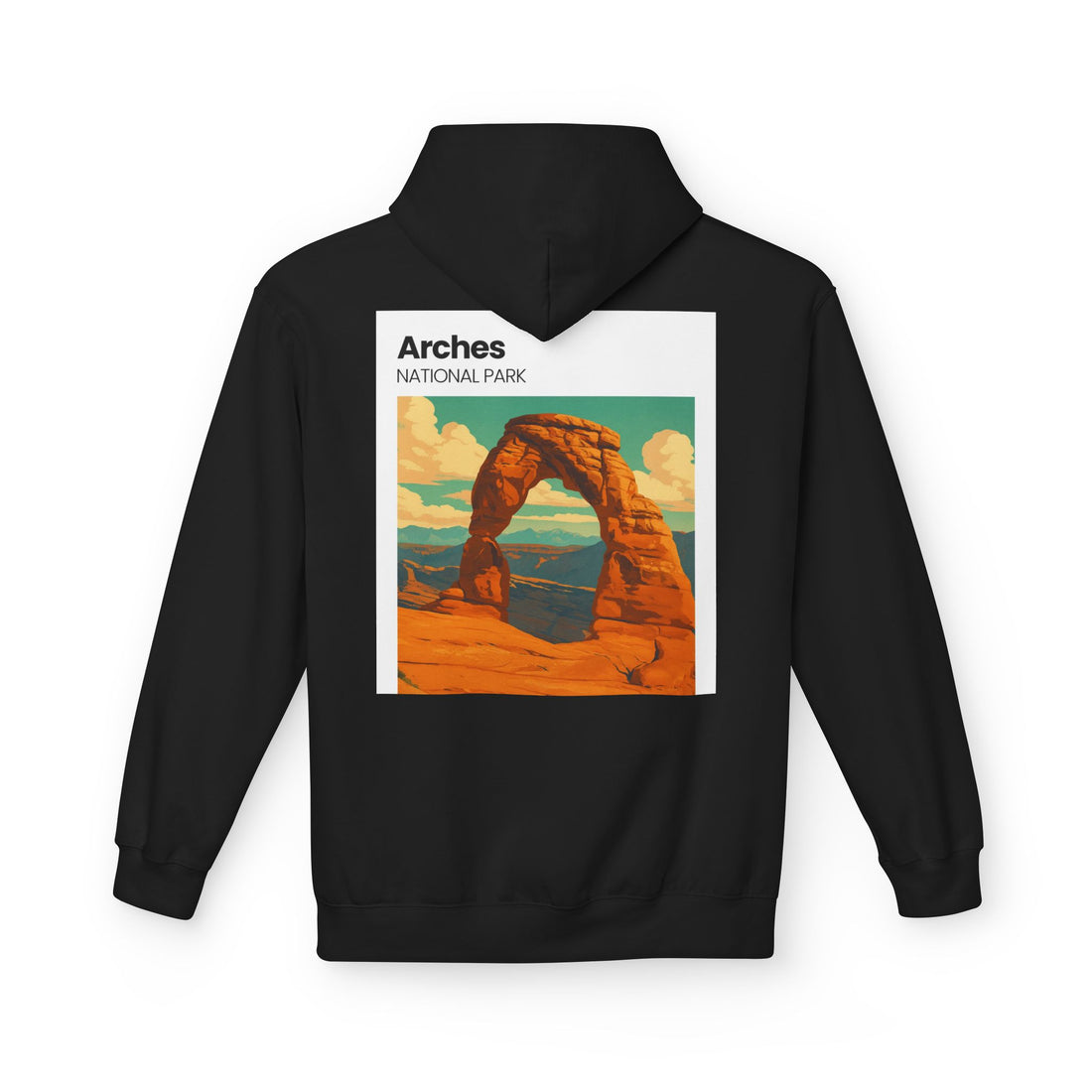 Arches National Park Arch Hoodie | Vintage Travel Poster Style