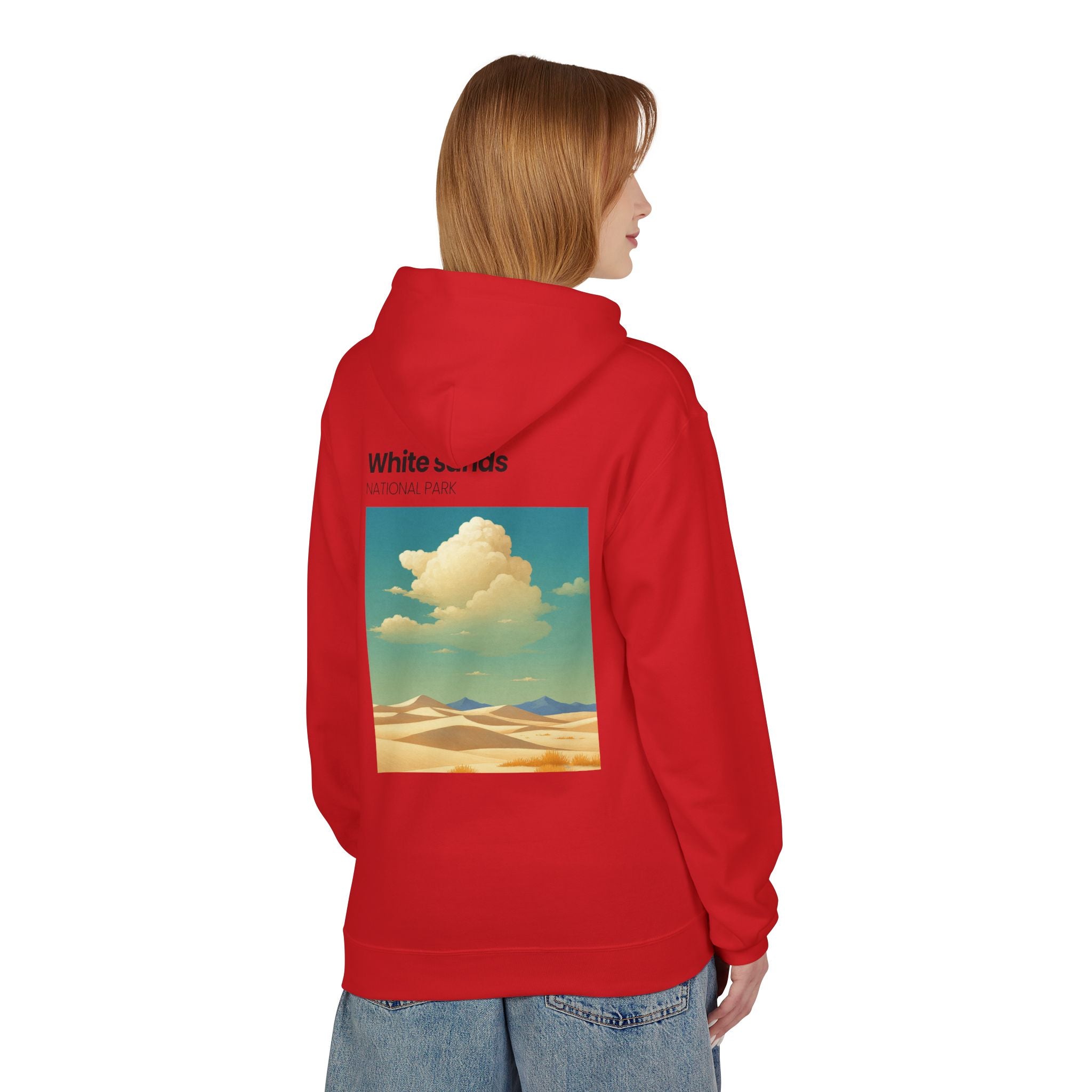 White Sands desert landscape Hoodie | National Park retro poster style