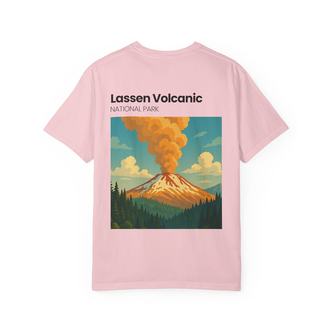Lassen Volcanic Poster Art T-Shirt | Mountain Eruption Design