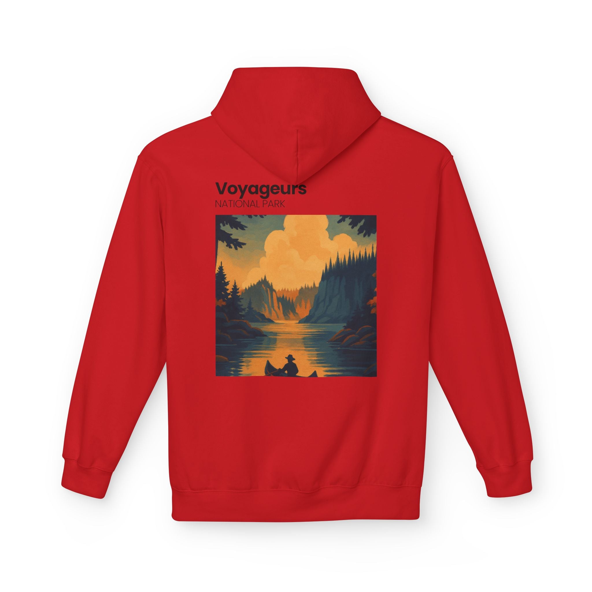 Voyageurs National Park Canoe Sunset Hoodie | Nature Landscape Pullover