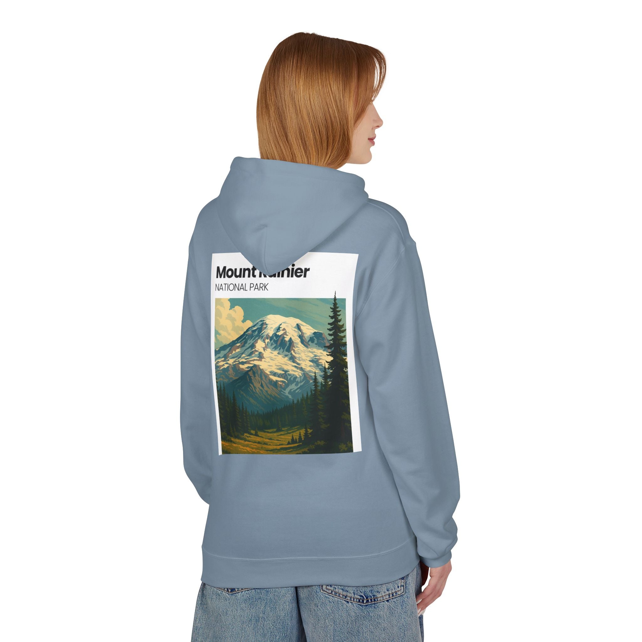Mount Rainier National Park Hoodie | Vintage Landscape Mountain Design