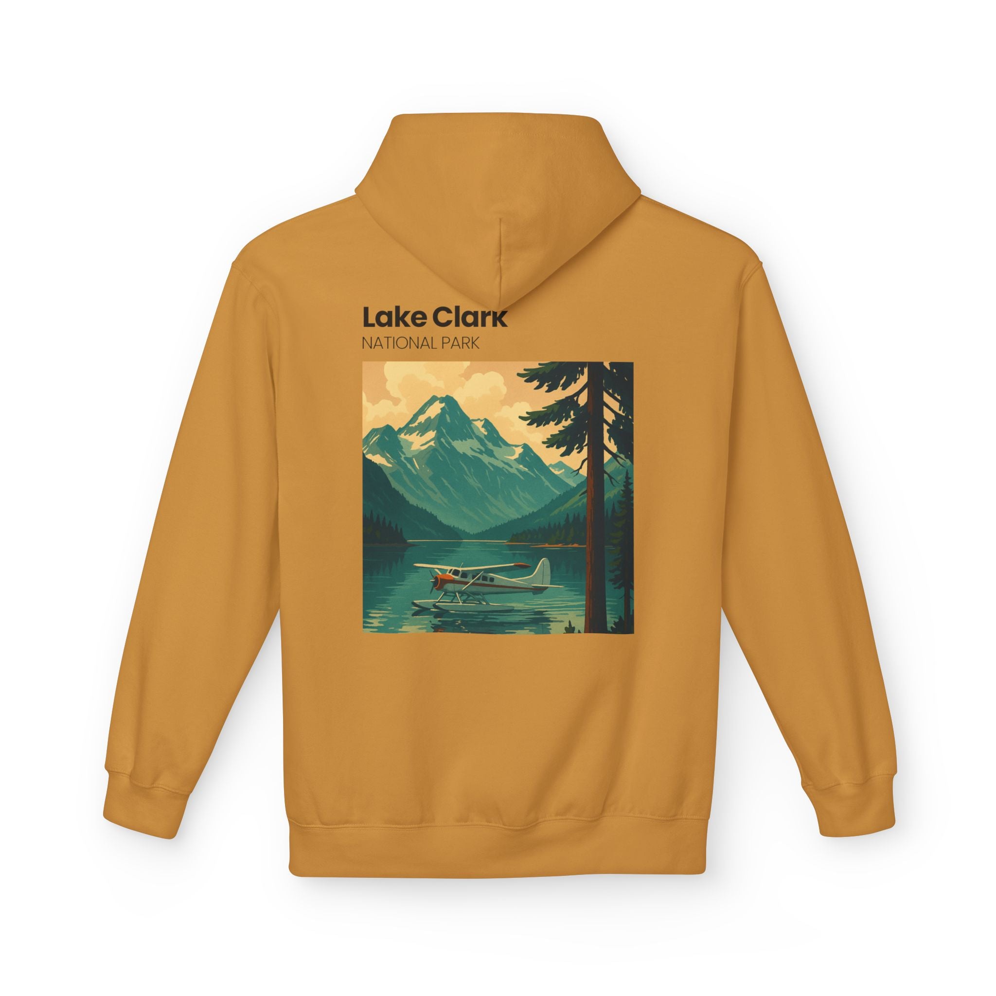Lake Clark National Park vintage landscape Hoodie | Mountain Lake Seaplane