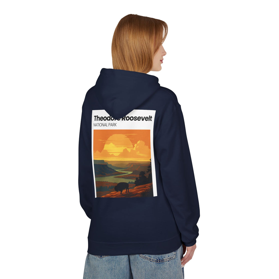 Theodore Roosevelt National Park Hoodie | Vintage Sunset Landscape