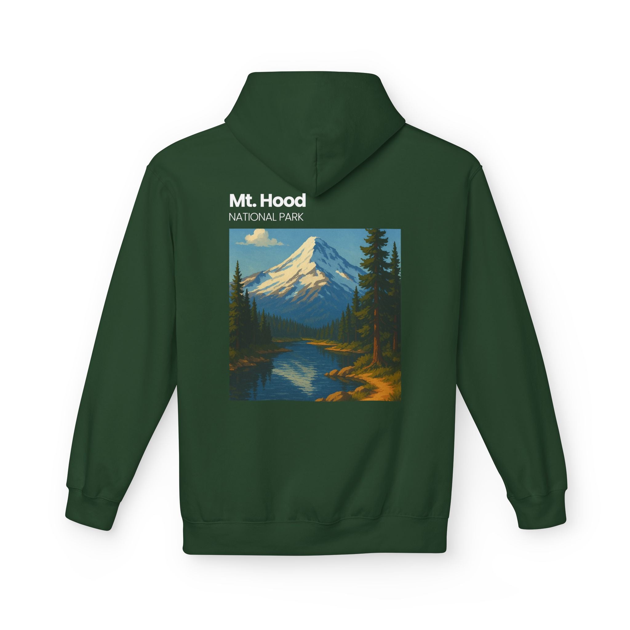 Mt. Hood National Park landscape Hoodie | Vintage mountain poster design