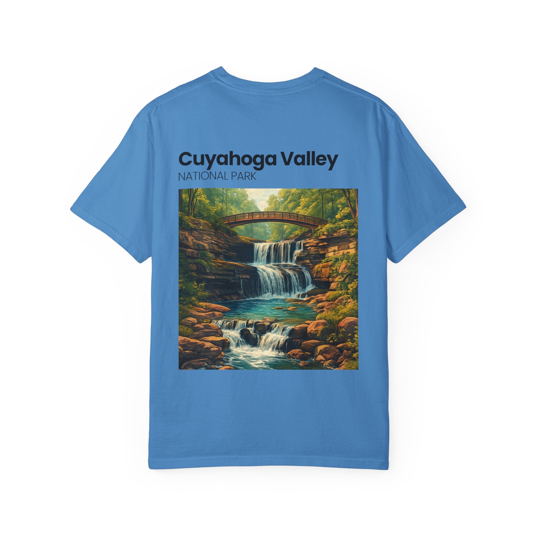 Cuyahoga Valley Waterfall Illustration T-Shirt | National Park Landscape