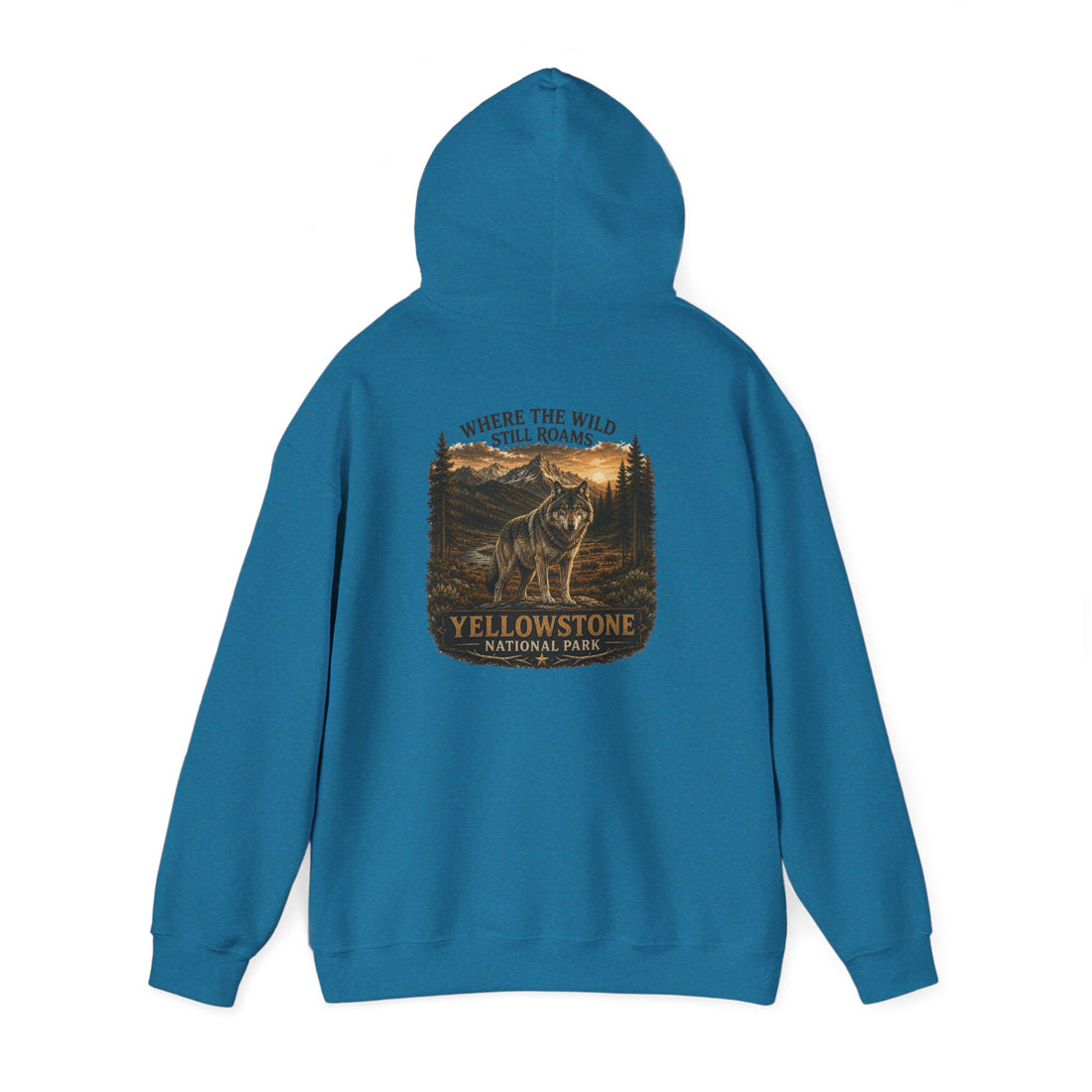 Yellowstone Wolf Round Badge Hoodie
