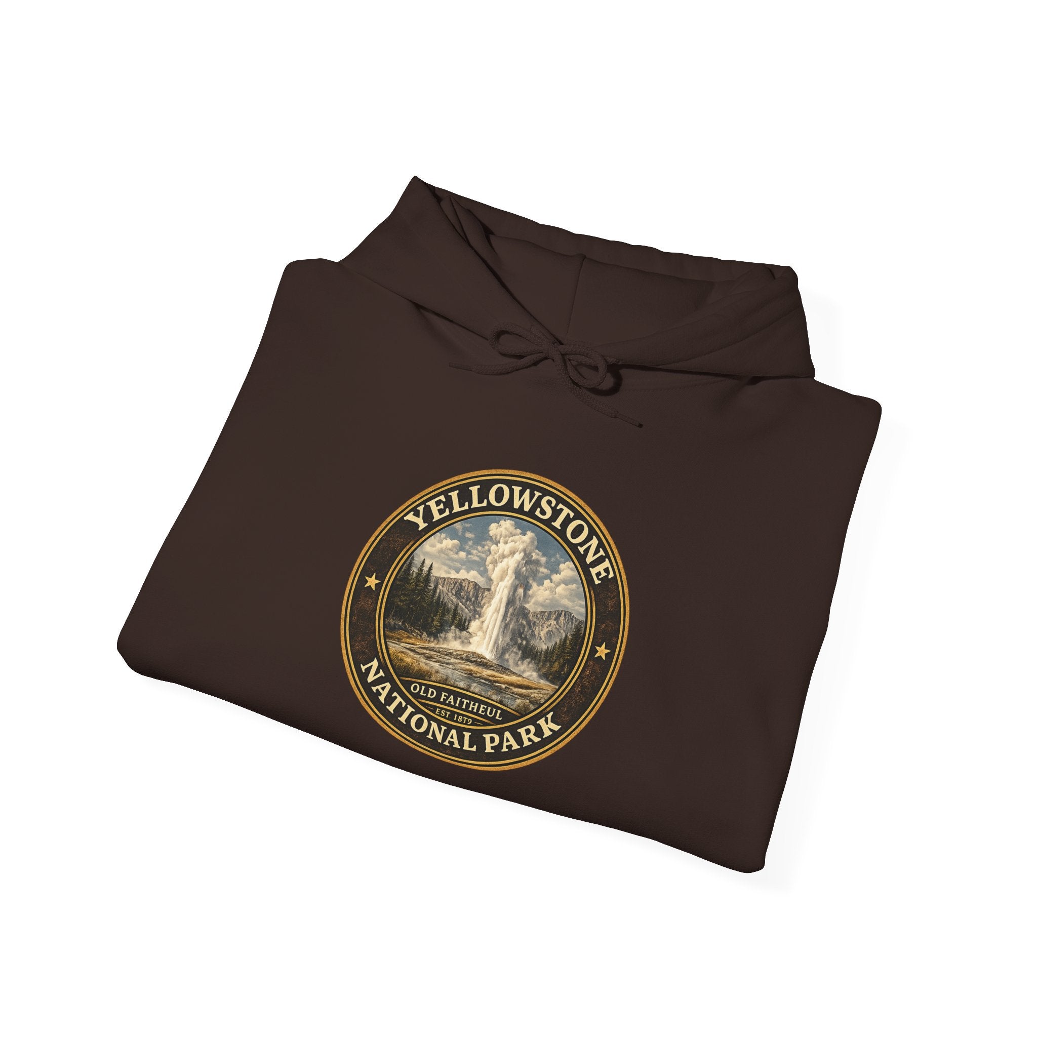 Yellowstone Old Faithful Round Badge Hoodie