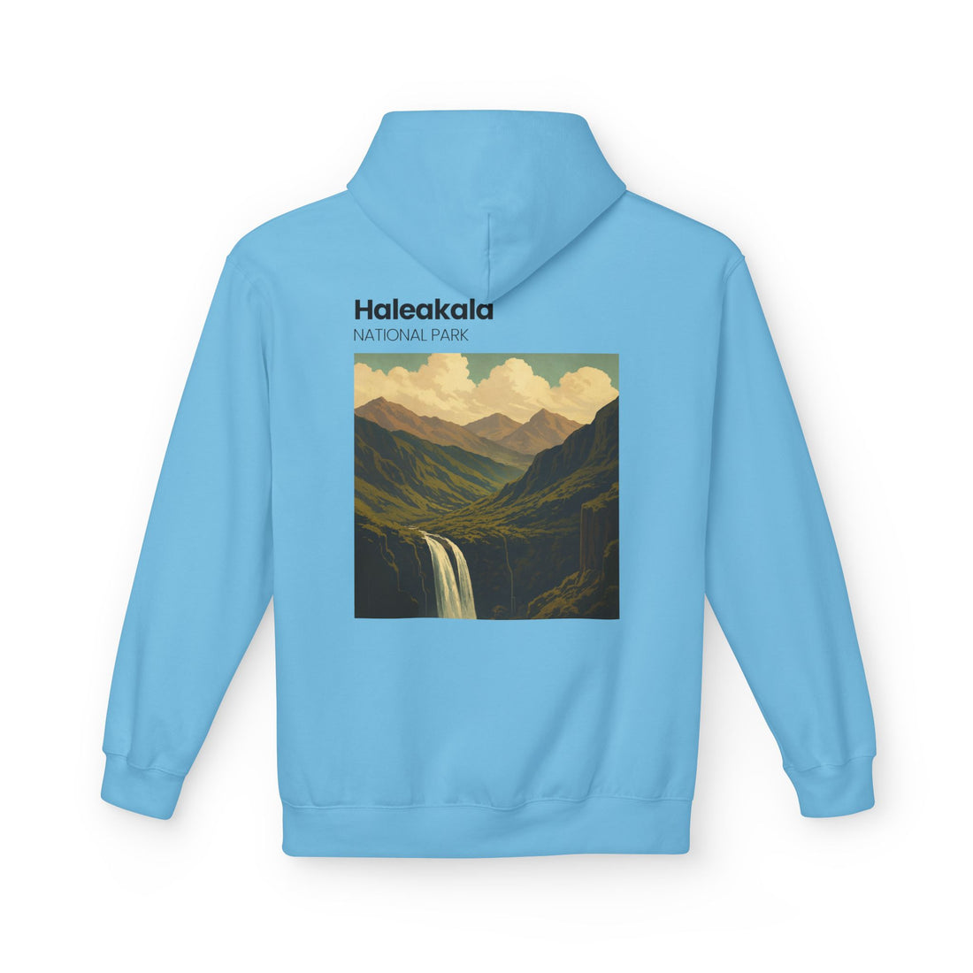 Haleakala National Park Landscape Hoodie | Vintage Mountain Waterfall