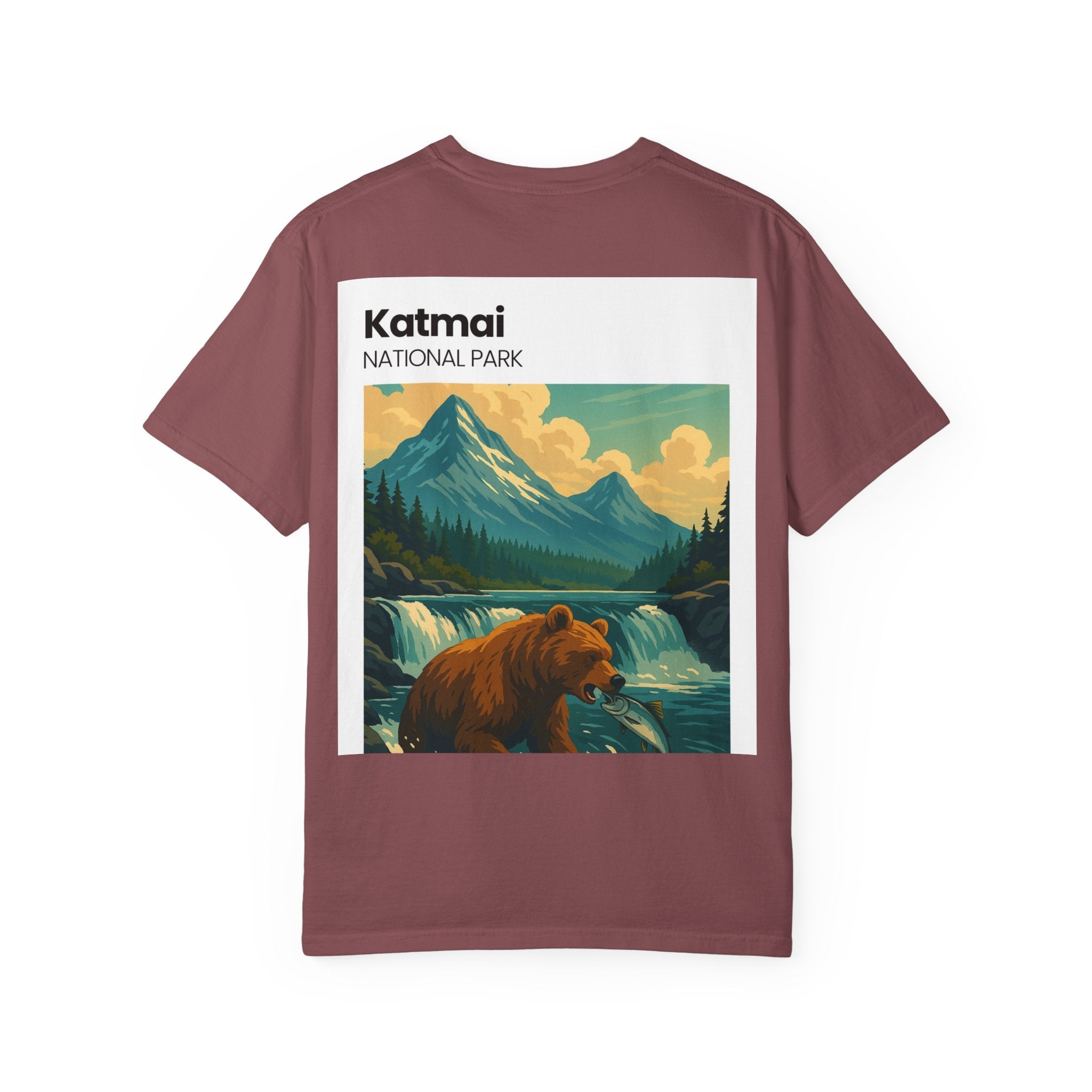 Katmai National Park Bear Illustration T-shirt | Mountain River Nature Tee