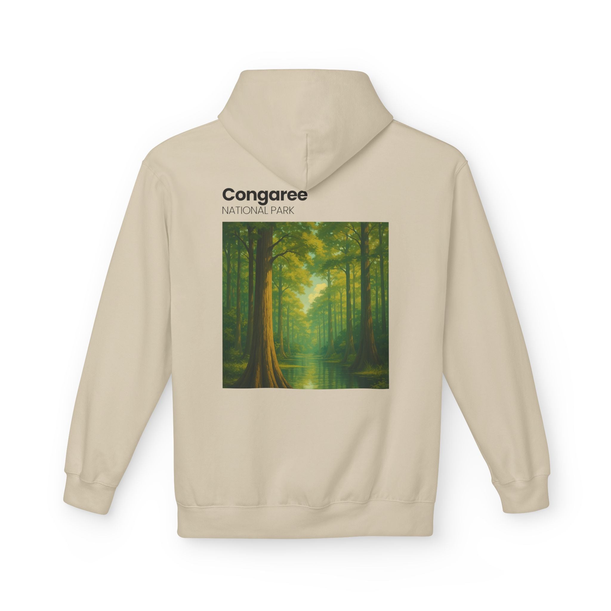 Congaree National Park Forest Scene Hoodie | Scenic Tree Landscape Pullover