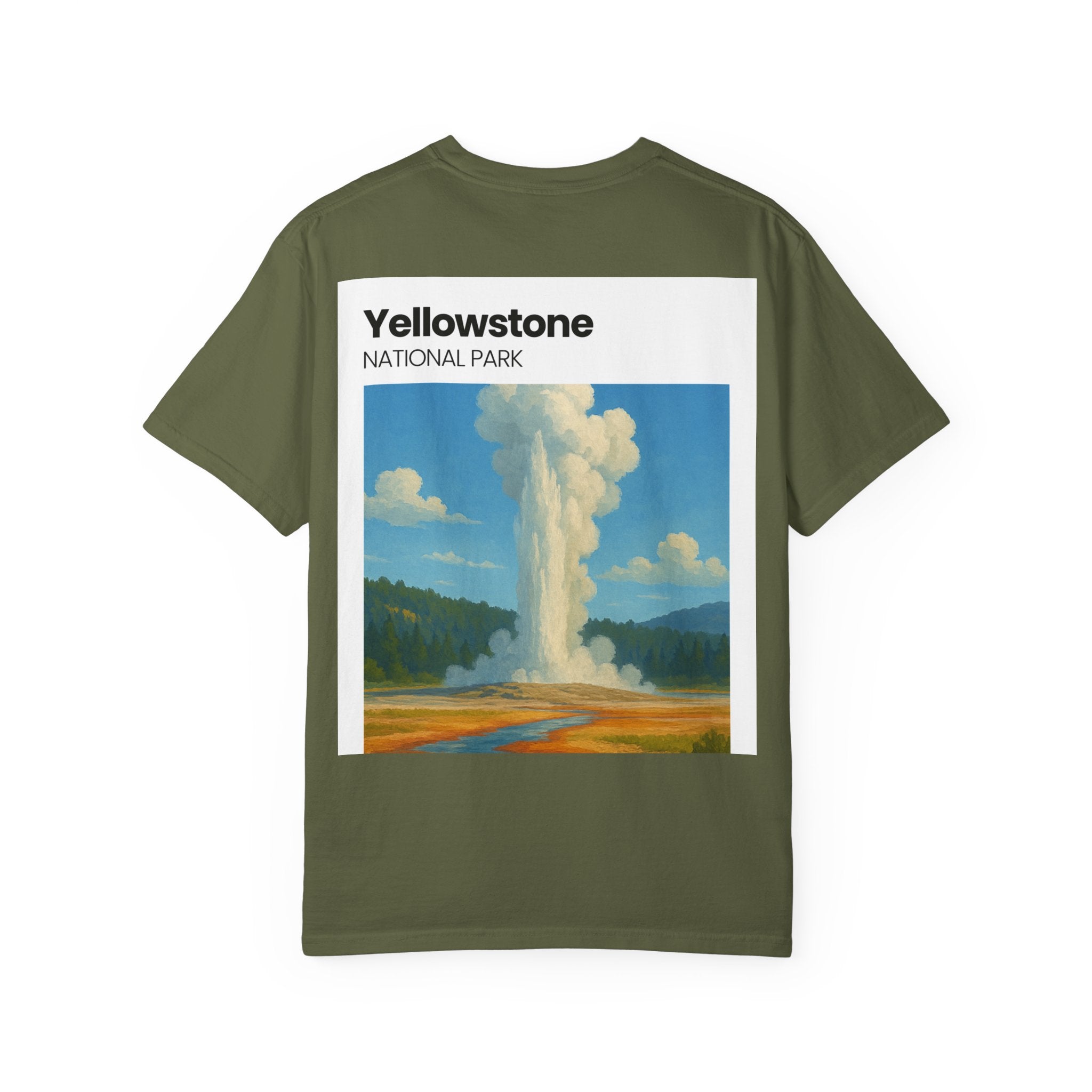 Yellowstone Geyser Illustration T-shirt | National Park Poster Tee