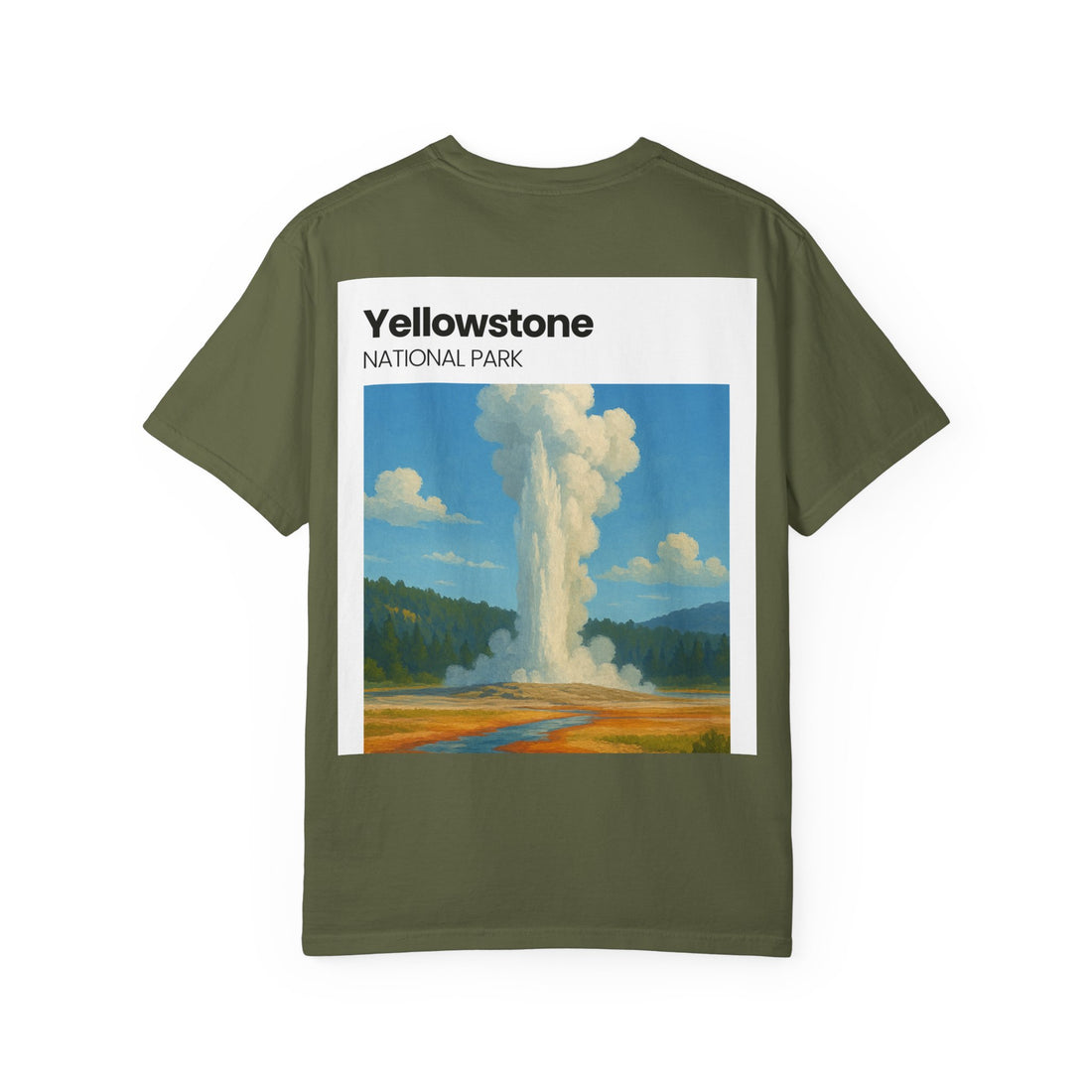 Yellowstone Geyser Illustration T-shirt | National Park Poster Tee