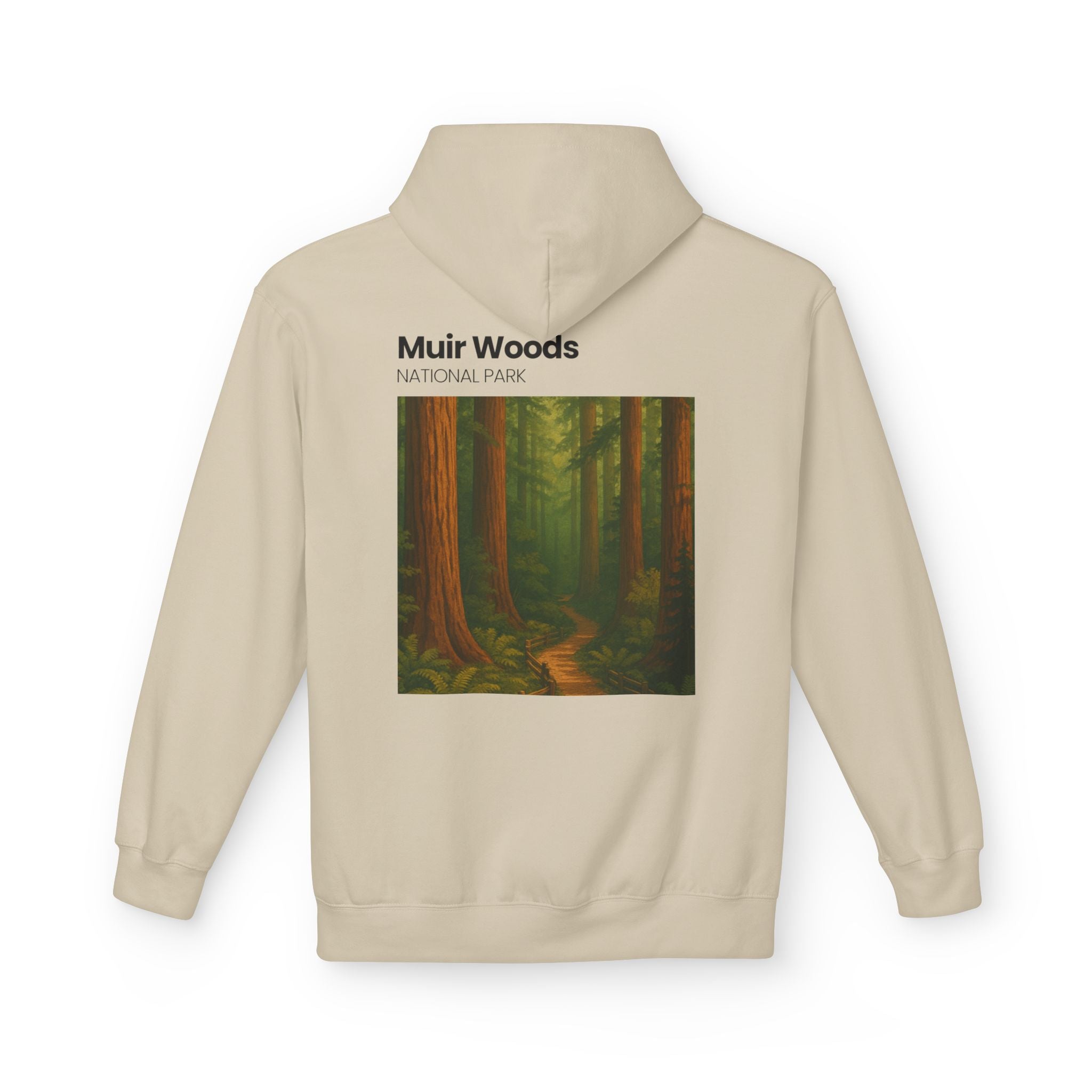 Muir Woods National Park Forest Path Hoodie | Vintage Nature Poster