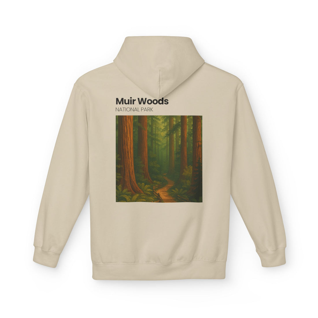 Muir Woods National Park Forest Path Hoodie | Vintage Nature Poster
