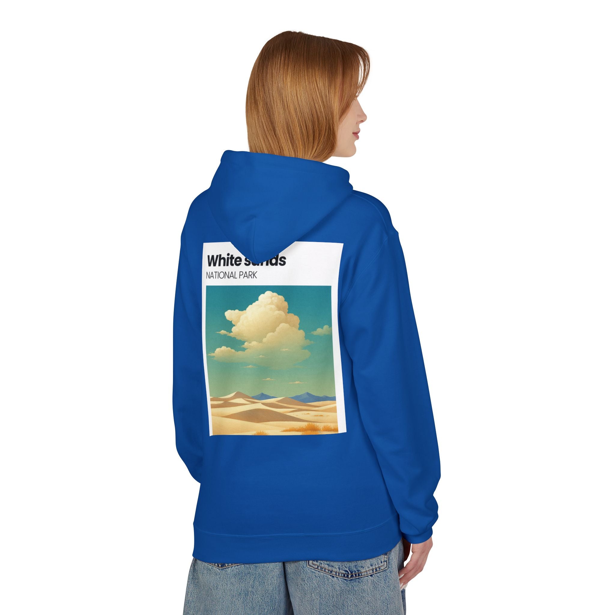 White Sands desert landscape Hoodie | National Park retro poster style