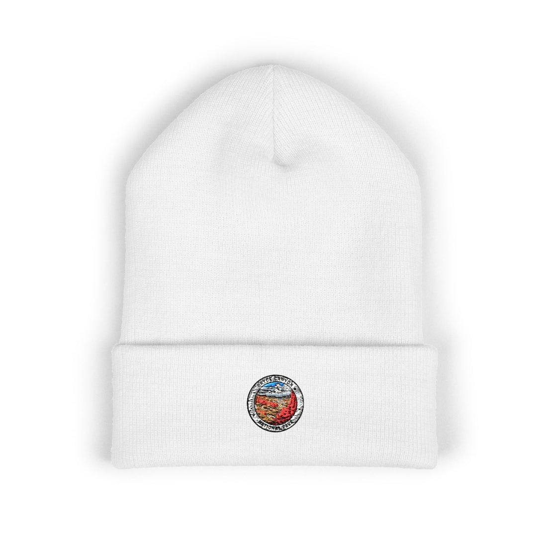 Red Rose Heart Patch beanie | Embroidered Cuffed Beanie