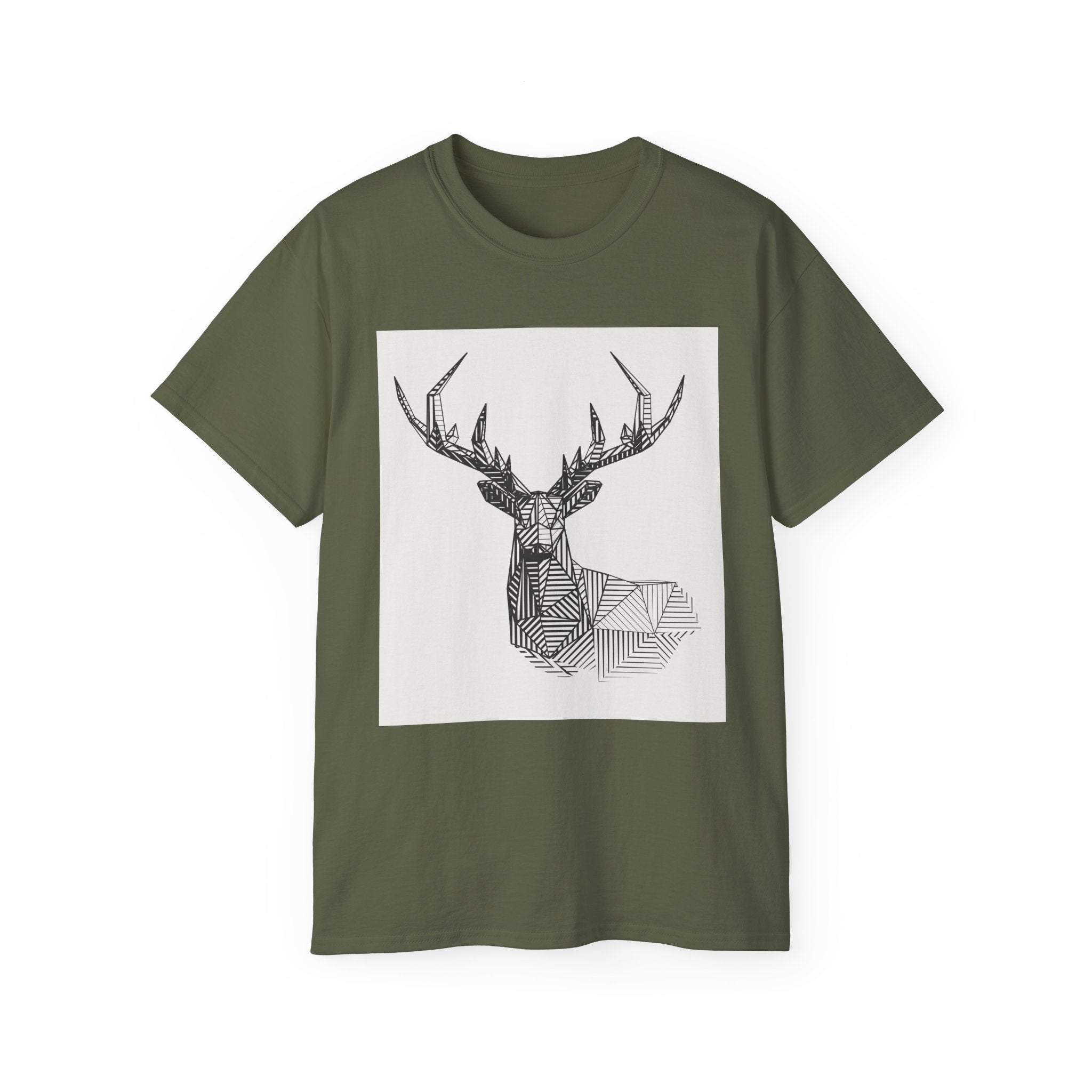 Geometric Deer Graphic Tee - Unisex Ultra Cotton T-Shirt