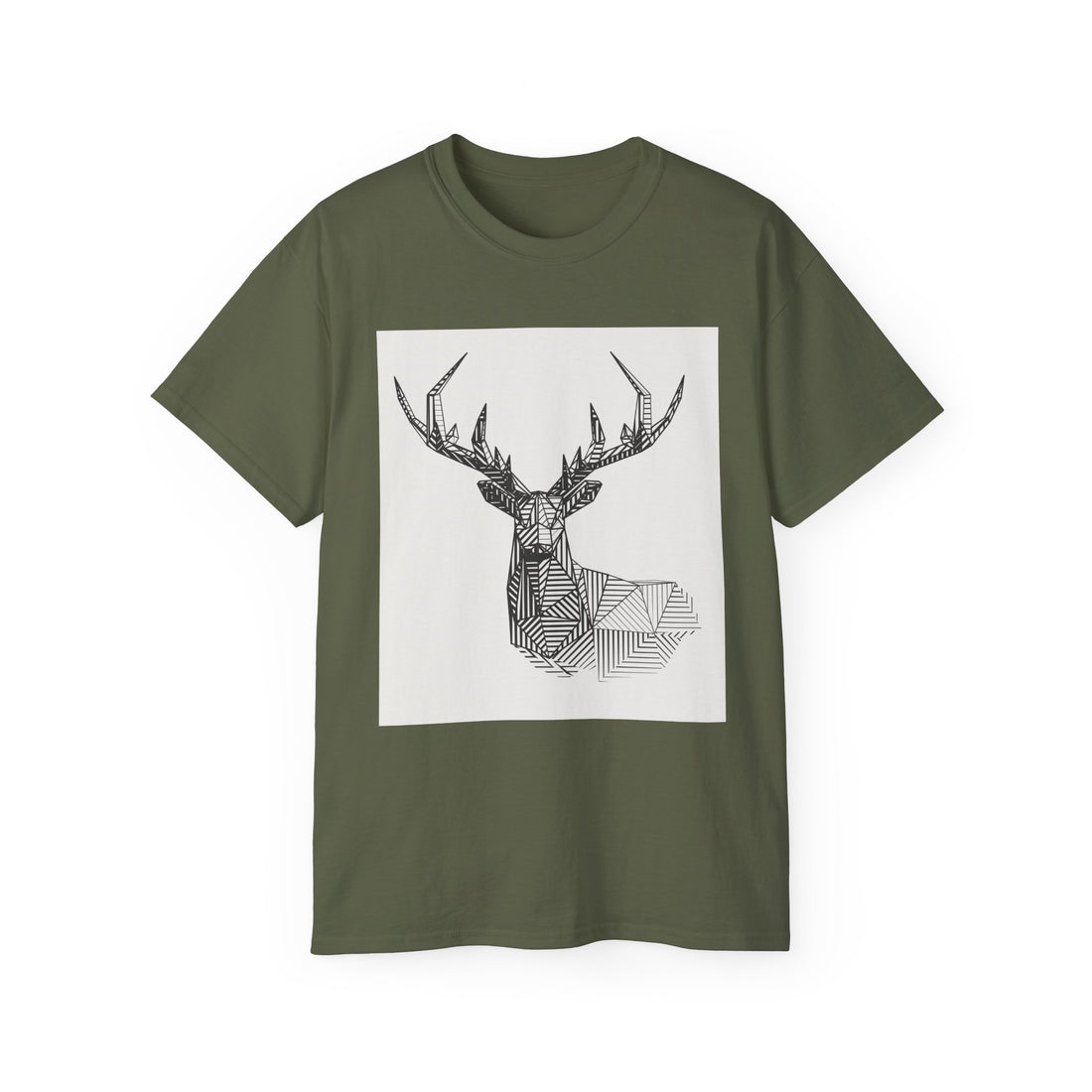 Geometric Deer Graphic Tee - Unisex Ultra Cotton T-Shirt