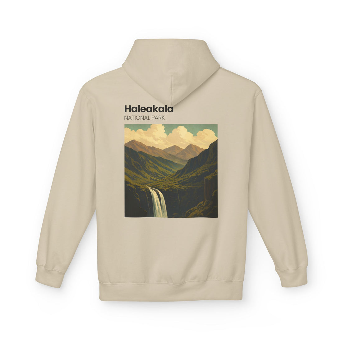 Haleakala National Park Landscape Hoodie | Vintage Mountain Waterfall