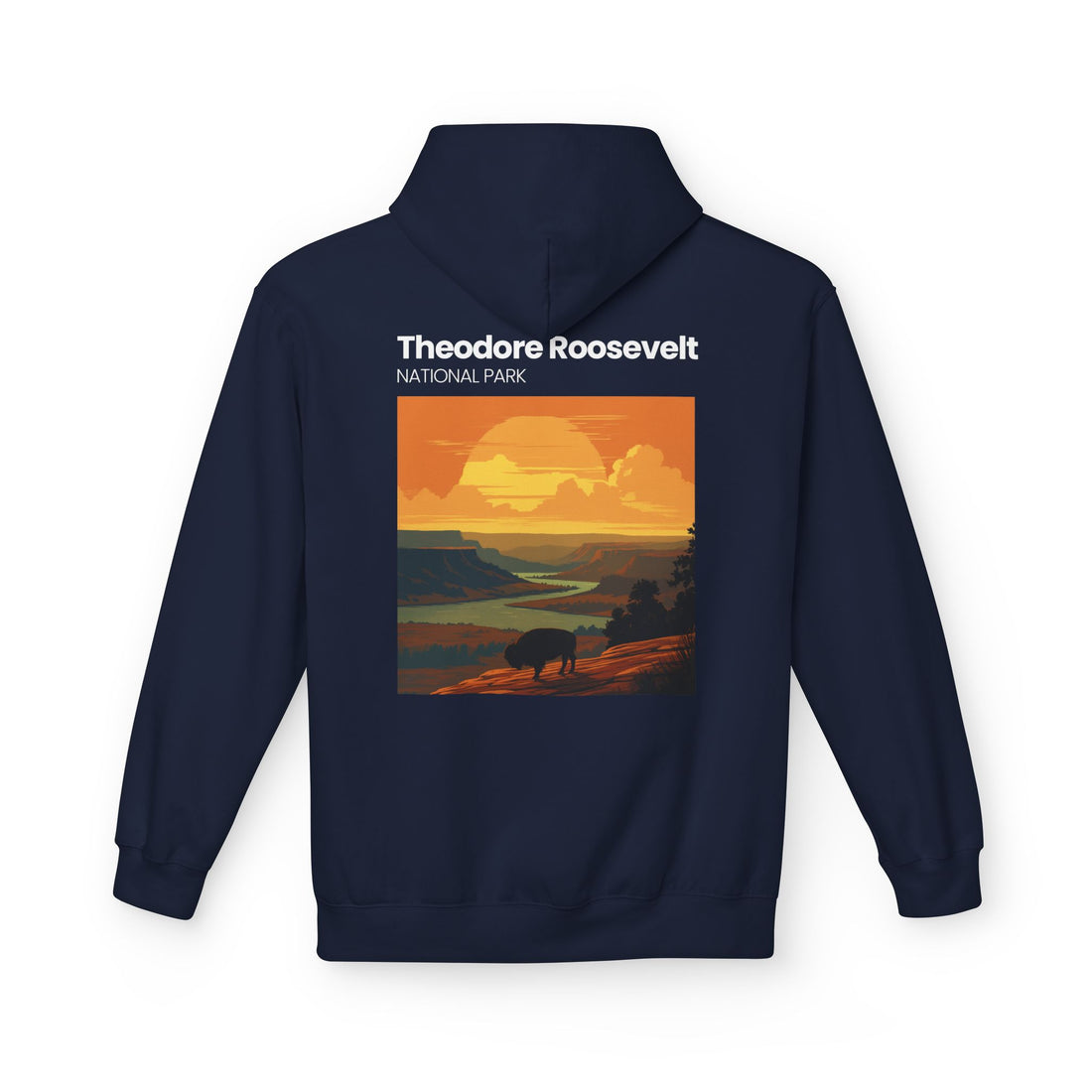 Theodore Roosevelt National Park Hoodie | Vintage Sunset Landscape