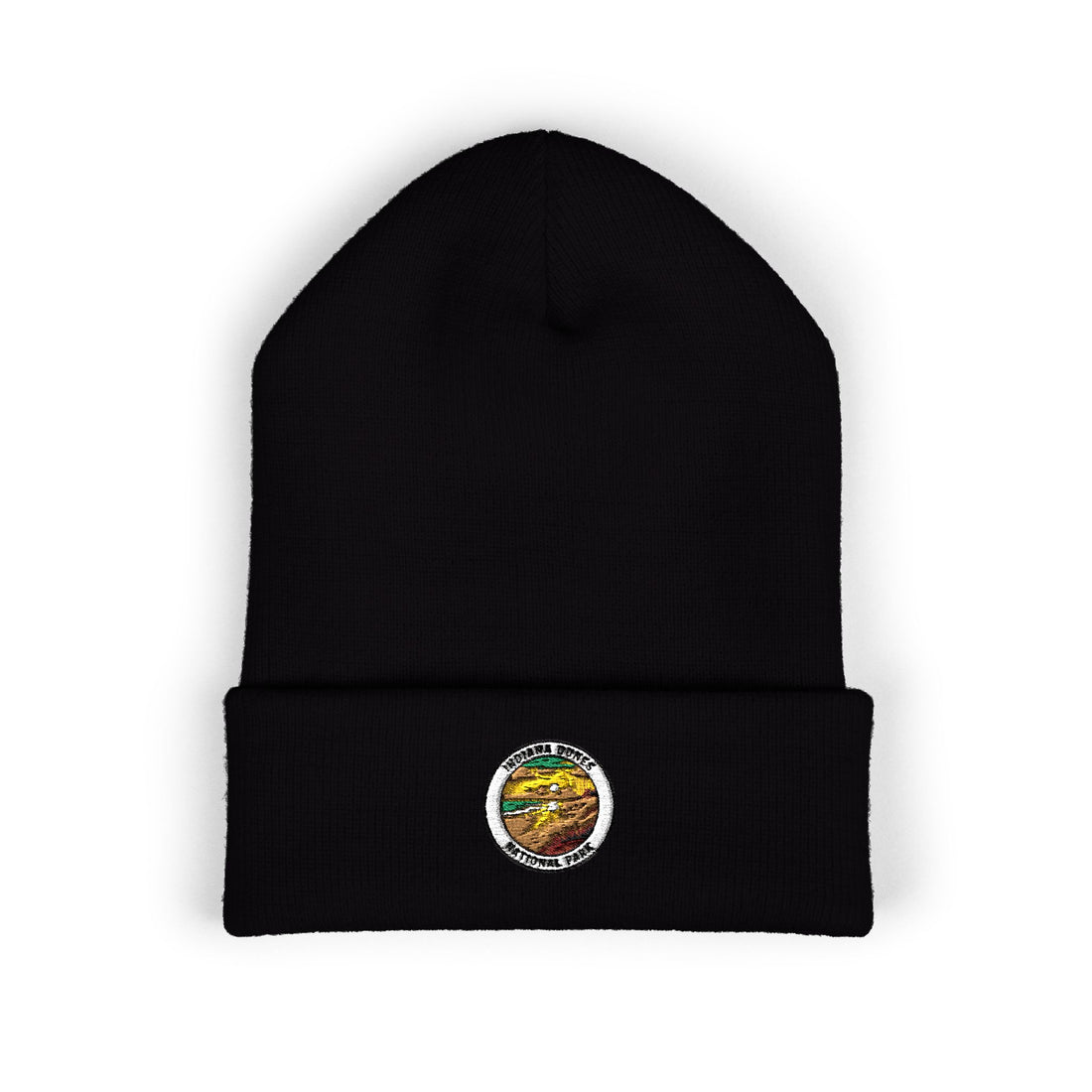 Vintage Burger Patch Beanie | Embroidered Cuffed Beanie