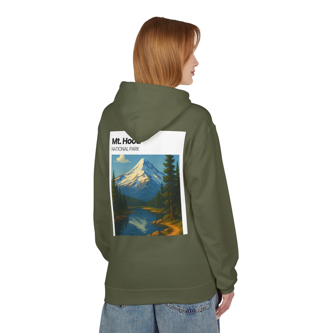 Mt. Hood National Park landscape Hoodie | Vintage mountain poster design