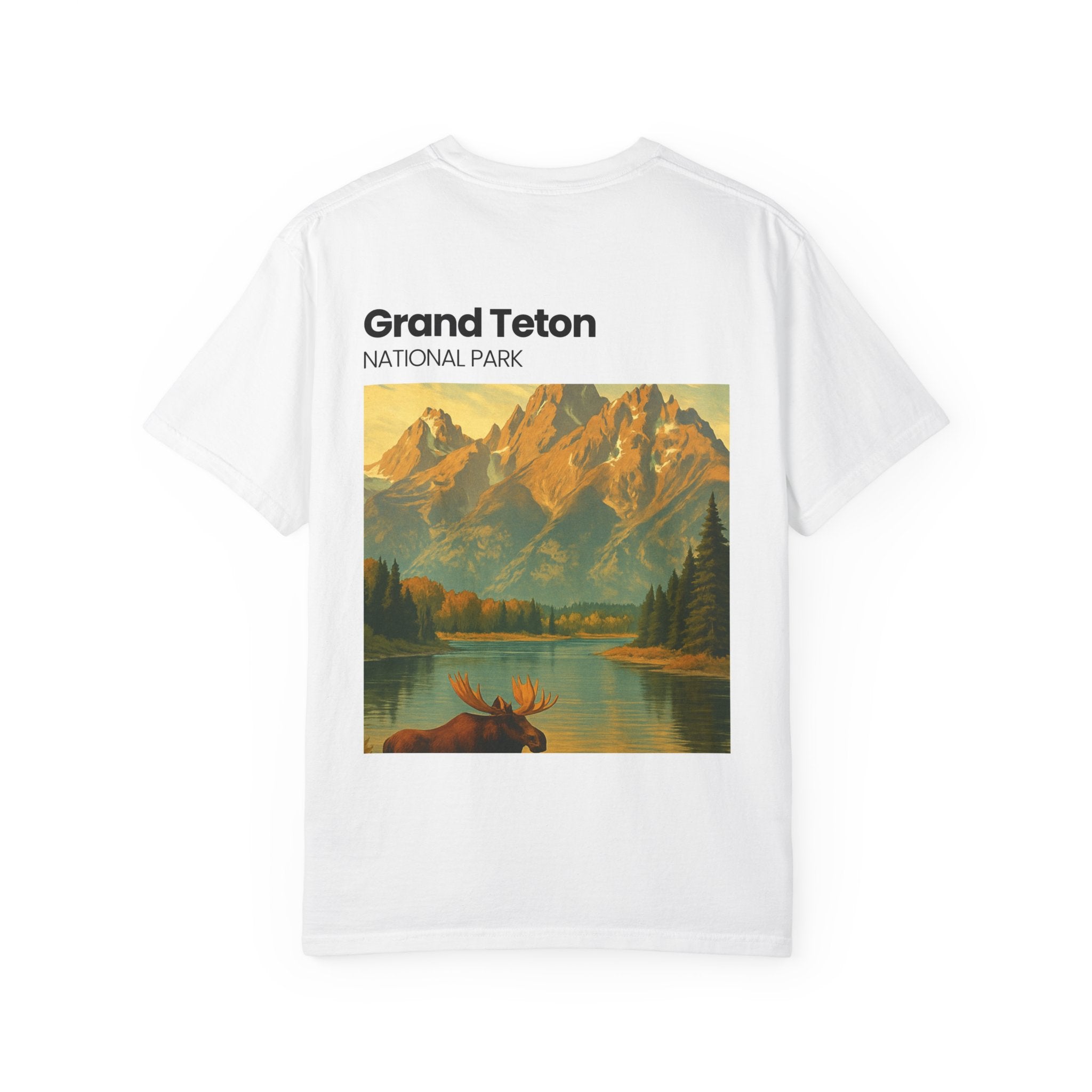 Grand Teton National Park Moose T-Shirt | Vintage Mountain Landscape