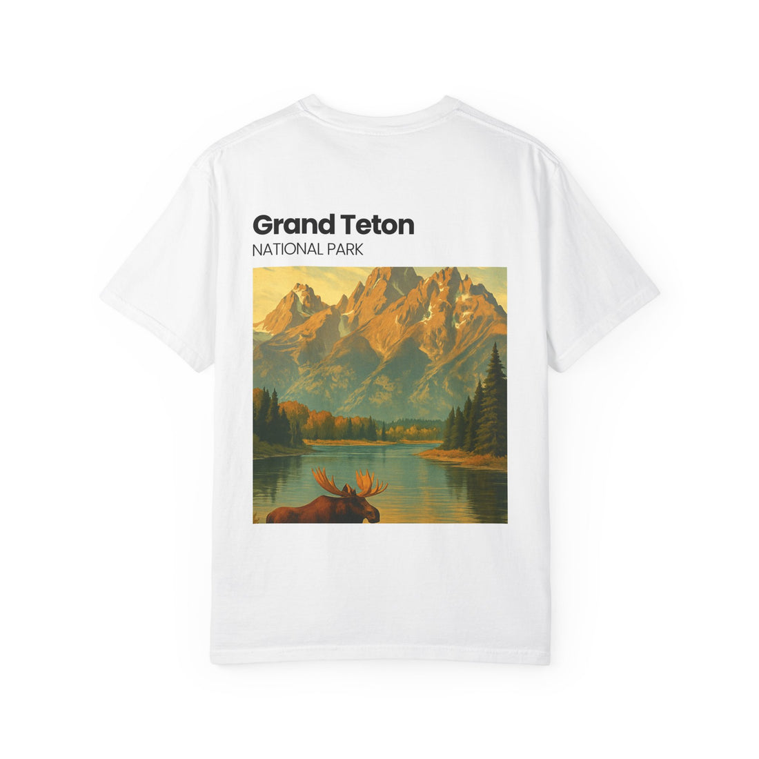 Grand Teton National Park Moose T-Shirt | Vintage Mountain Landscape