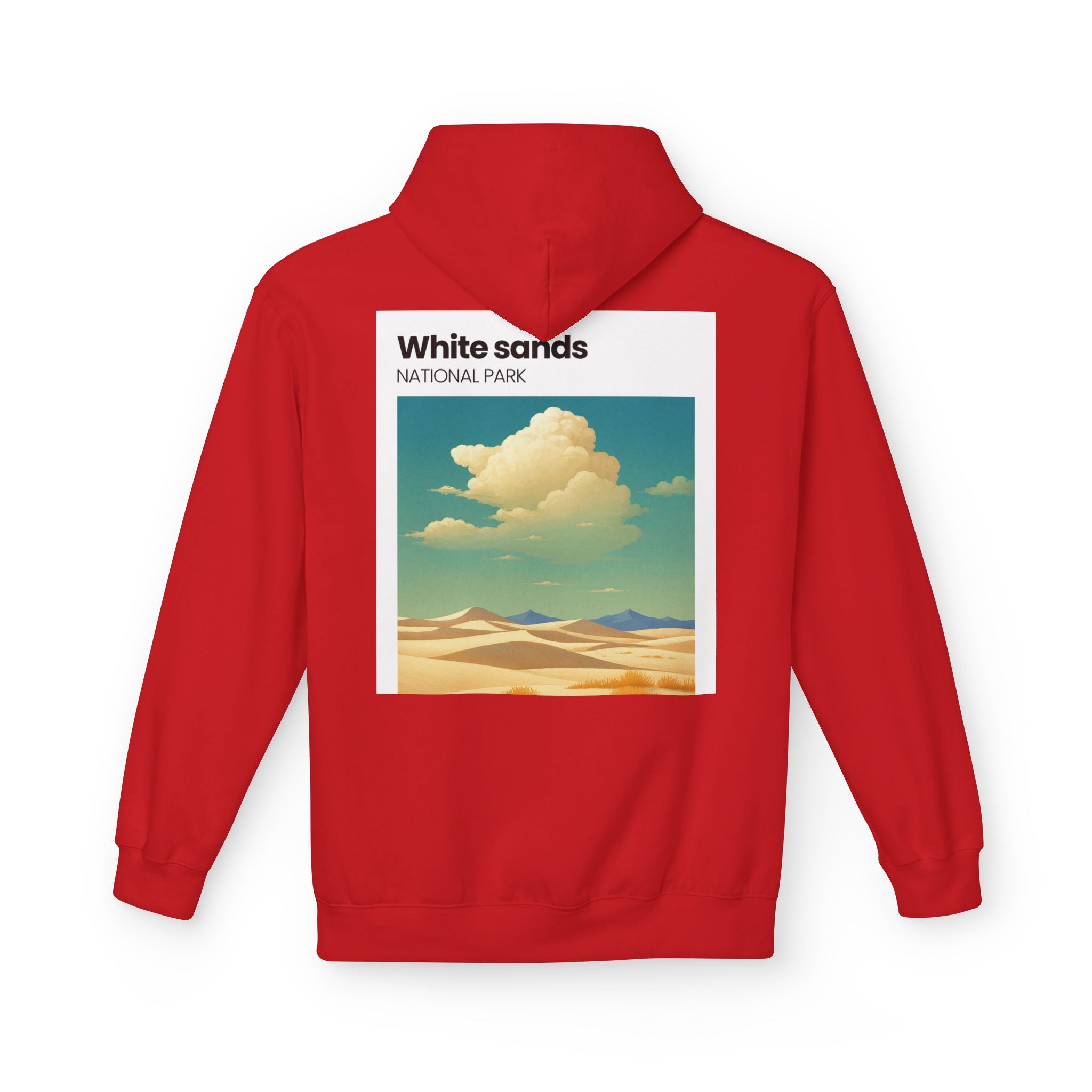White Sands desert landscape Hoodie | National Park retro poster style