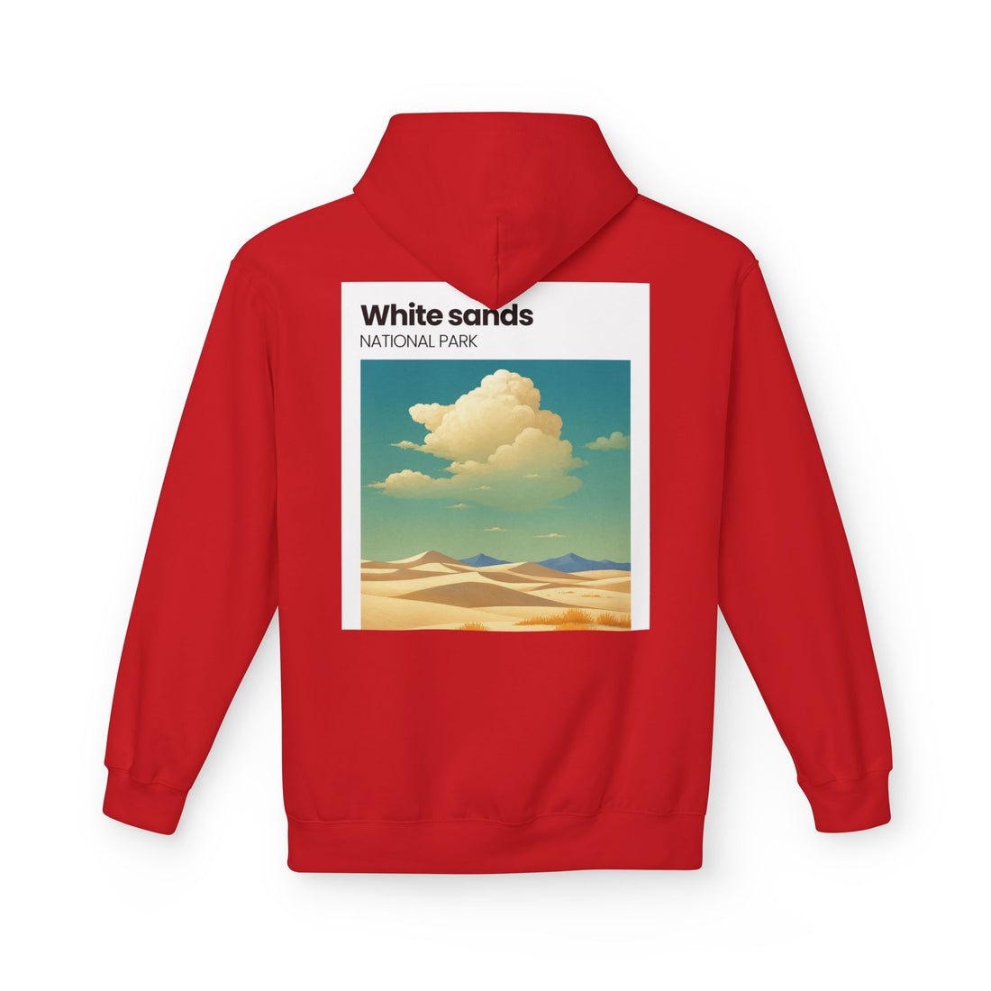 White Sands desert landscape Hoodie | National Park retro poster style