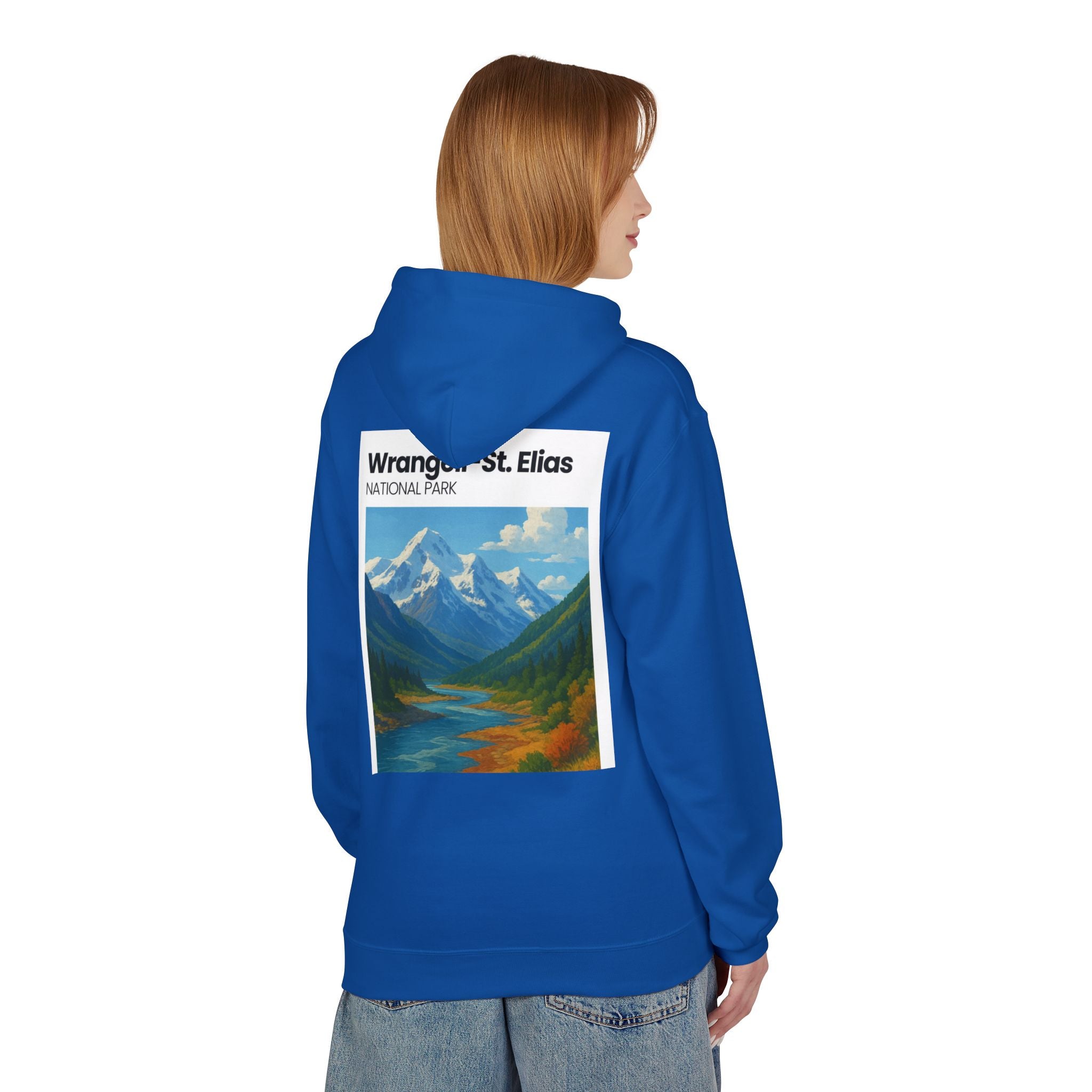 Wrangell–St. Elias National Park landscape Hoodie | Mountain river art