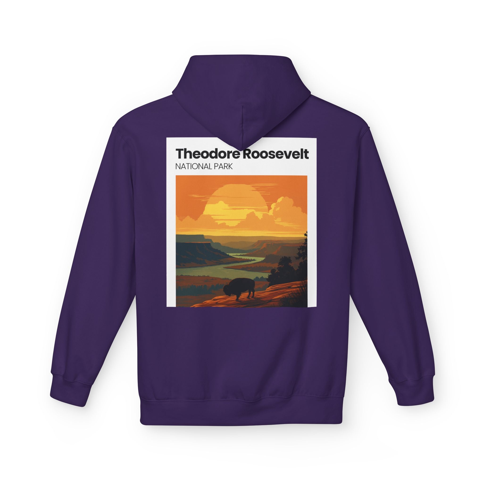 Theodore Roosevelt National Park Hoodie | Vintage Sunset Landscape
