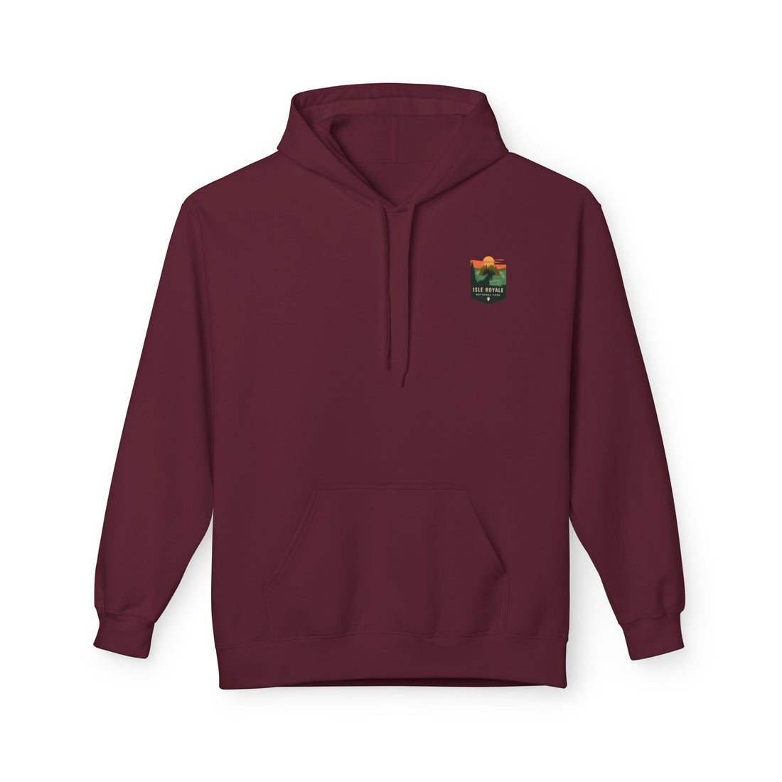 Mountain Sunset Badge Hoodie | Minimal Outdoor Patch Design
