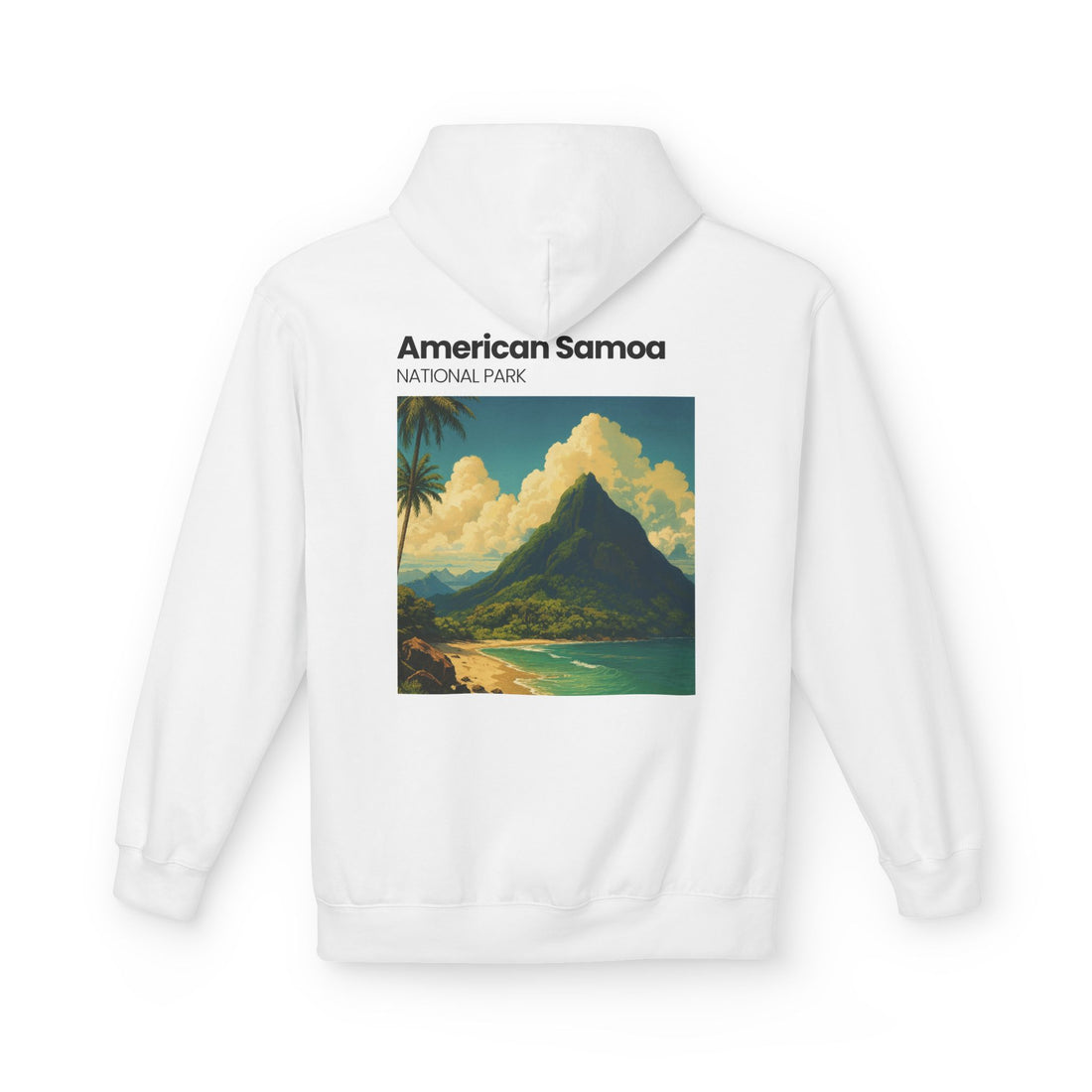 American Samoa National Park Landscape Hoodie | Vintage Tropical Island Print