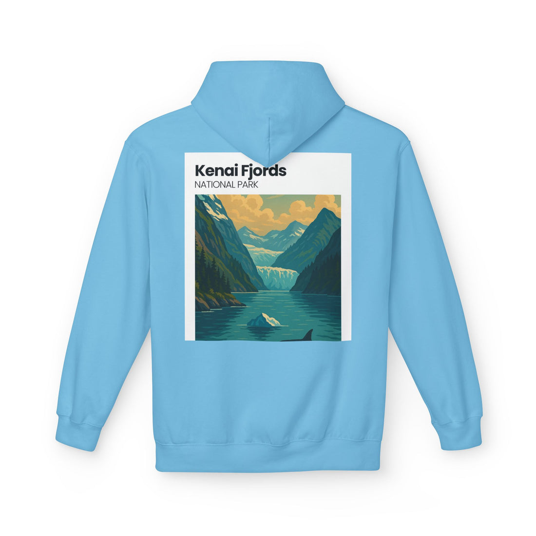 Kenai Fjords National Park landscape Hoodie | Alaska fjord vintage poster